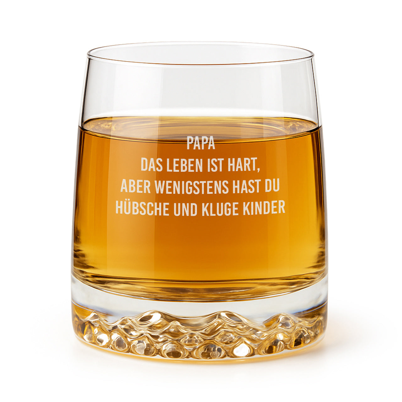 Whiskyglas für Papa DAS LEBEN IST HART lustiges Geschenk zum Vatertag