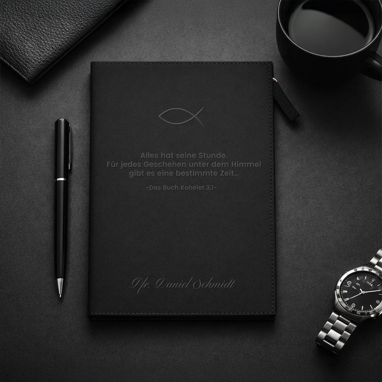 Graviertes Notizbuch- Geschenk für einen Pfarrer