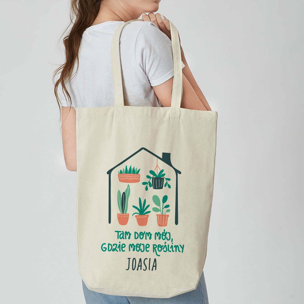 Bawełniana torba na prezent dla miłośniczki roślin torba bawełniana na ramię personalizowana torba 