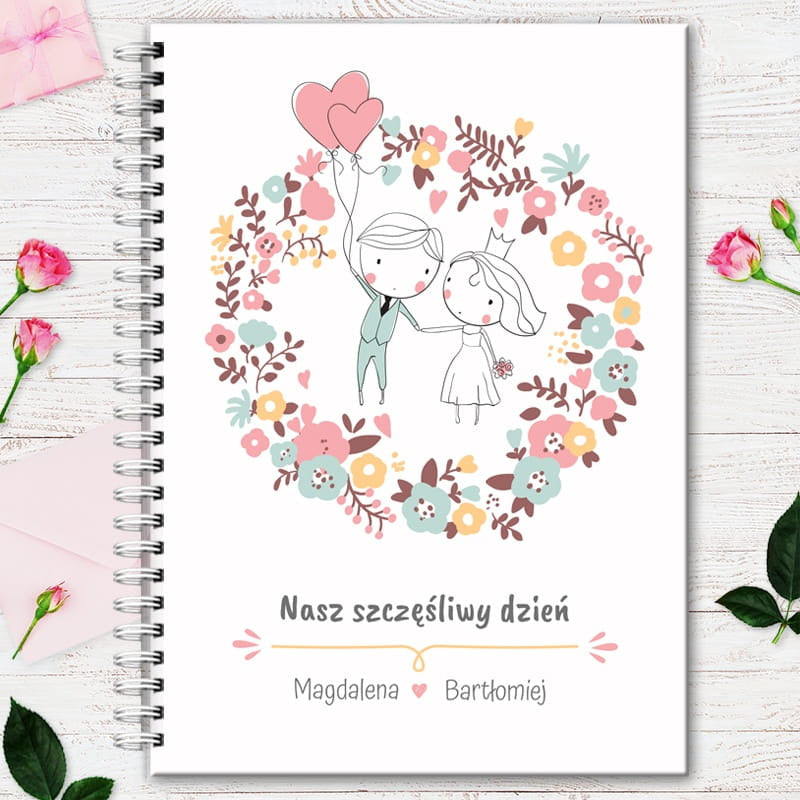Personalizowany pamiętnik na Ślub upominek na ślub upominek ślubny upominek dla pary pamiętnik personalizowany