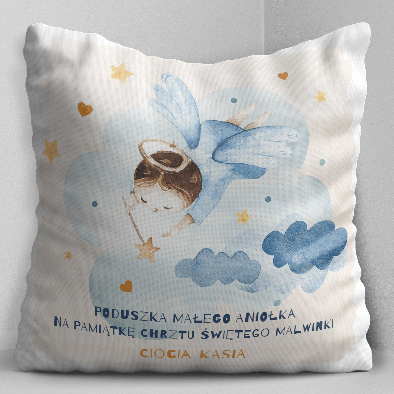 Poduszka z nadrukiem - pamiątka chrztu świętego