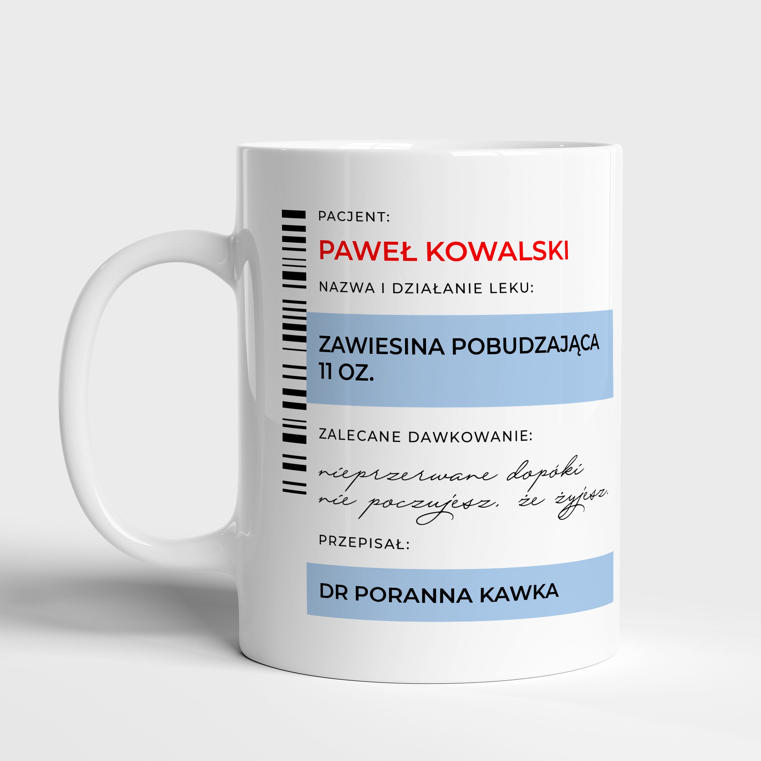 Kubek dla farmaceuty - Recepta kubek z nadrukiem personalizowany kubek prezent dla farmaceuty