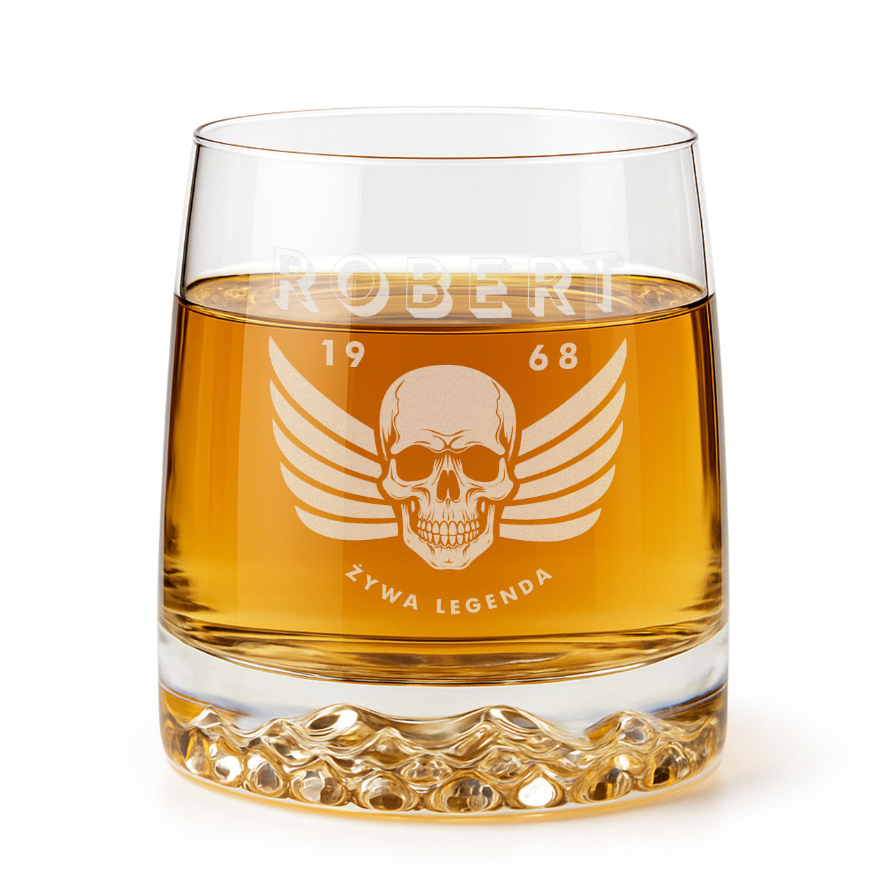 Szklanka do whisky z grawerem - Żywa Legenda - prezent dla motocyklisty prezent dla taty, prezent dla niego
