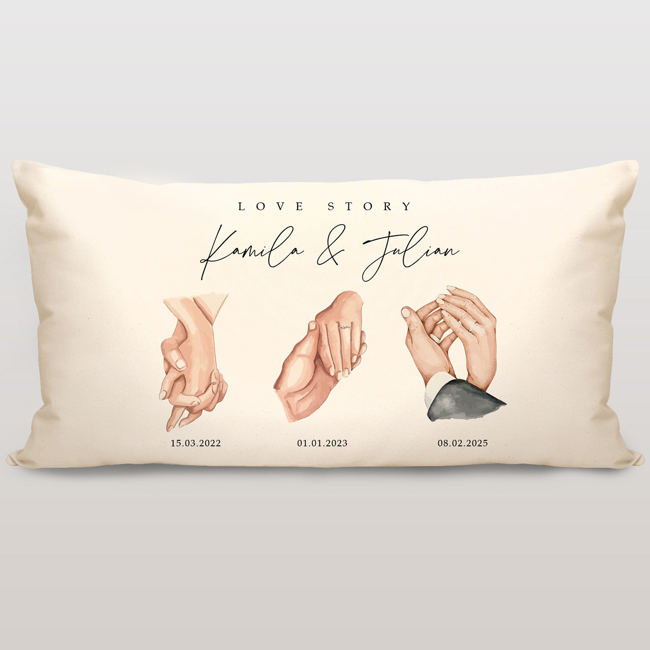 Personalizowana poduszka na rocznicę ślubu - Love Story