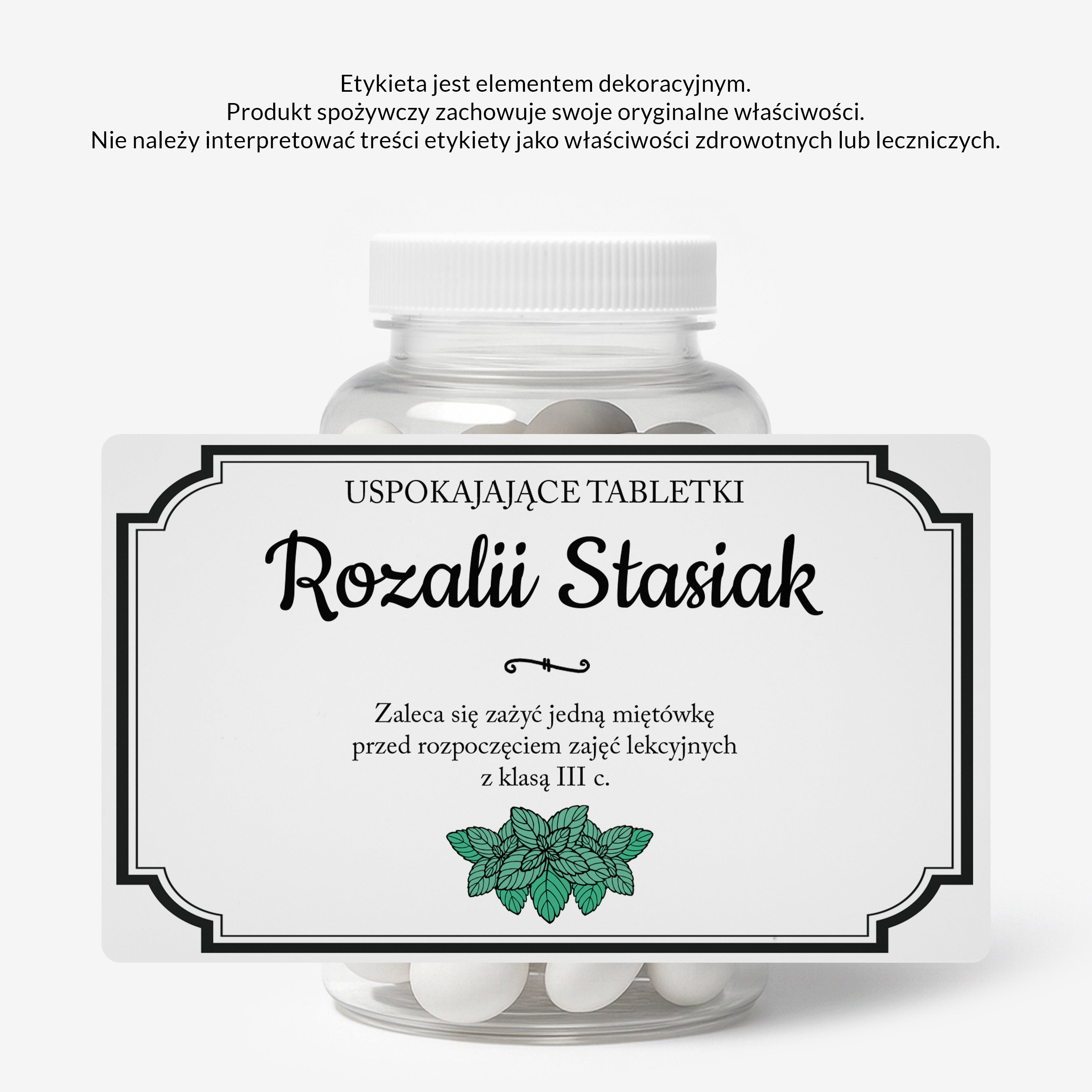 Zestaw prezentowy: miętówki + etykieta do naklejenia - prezent dla nauczyciela prezent na dzień nauczyciela 