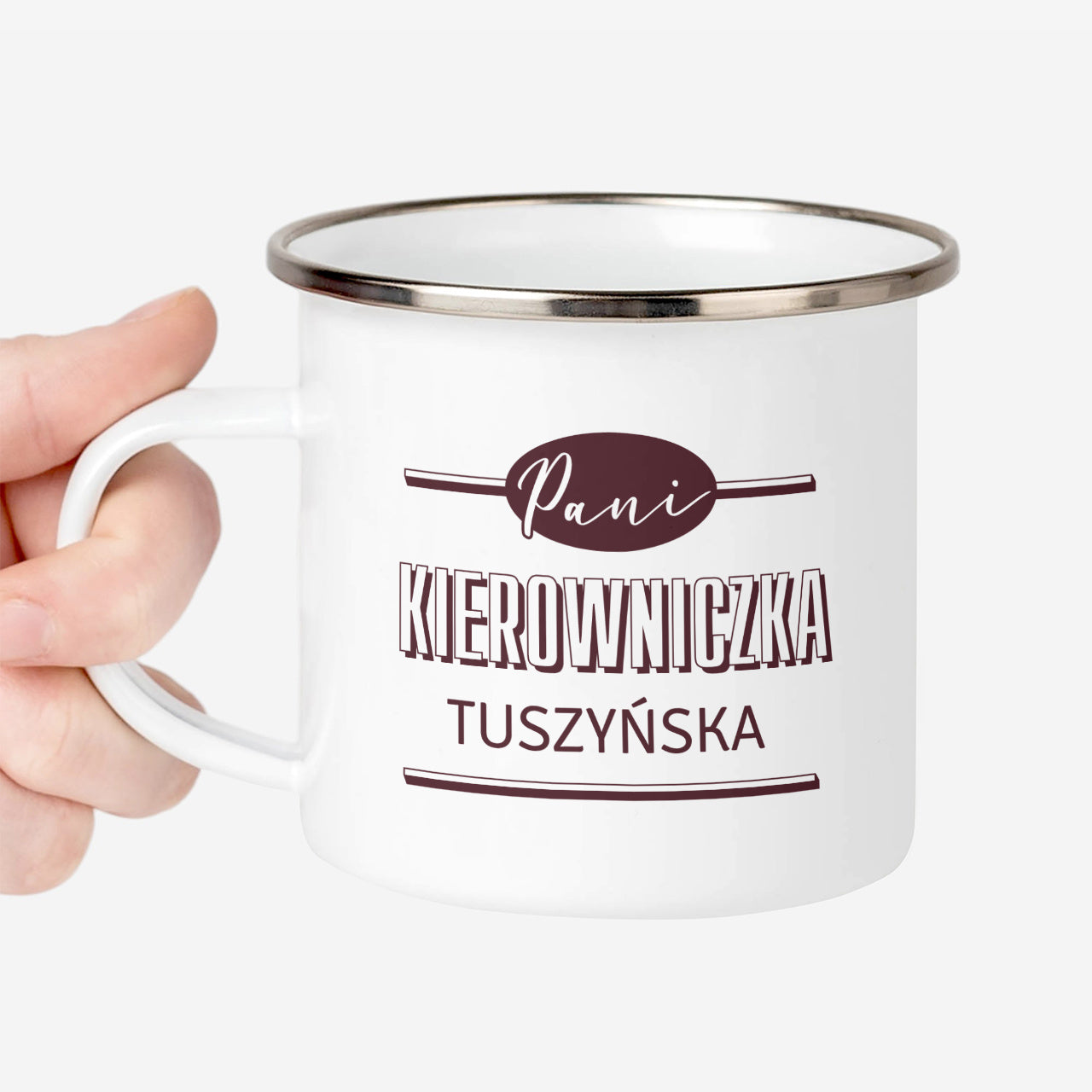 Kubek emaliowany dla kierowniczki 