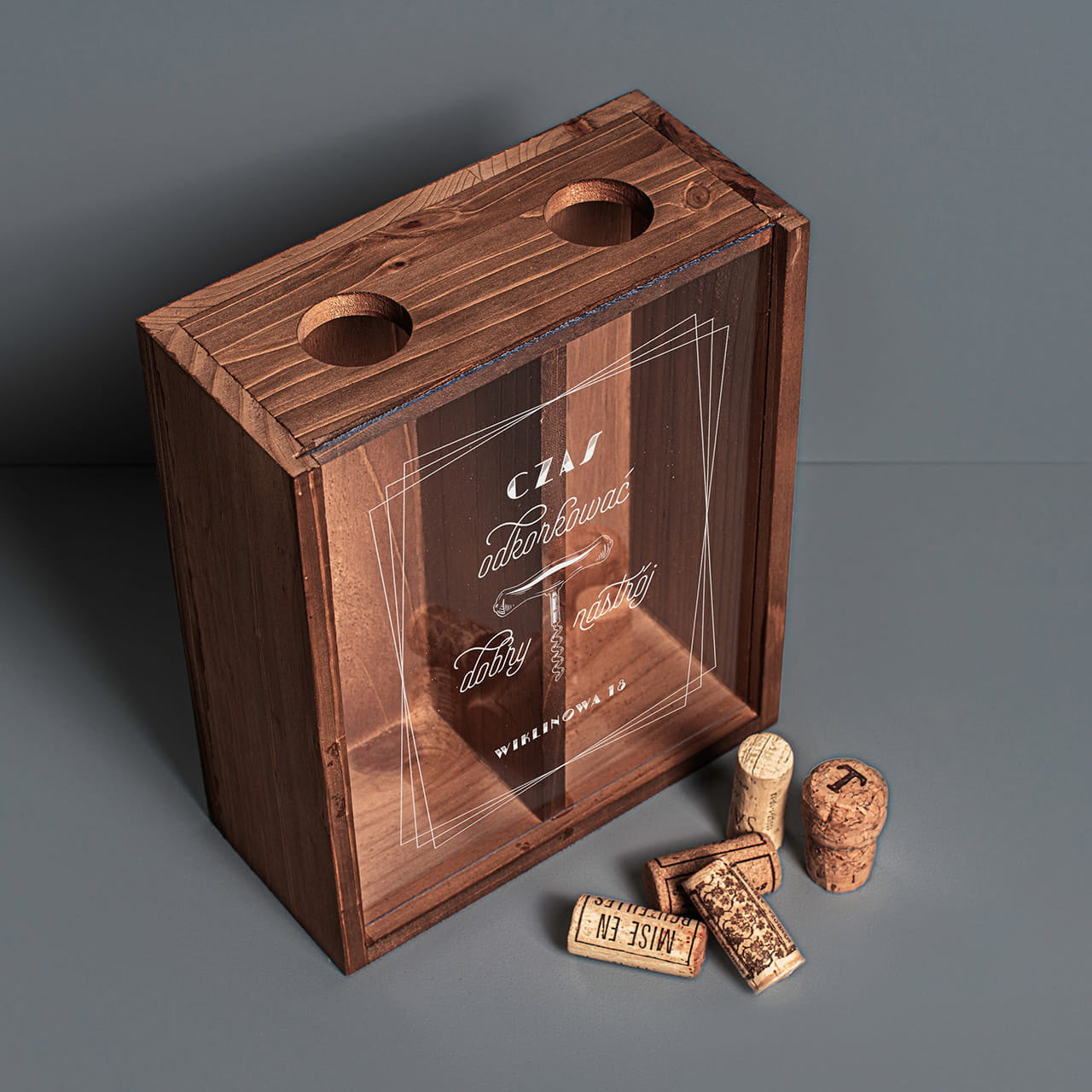 Skrzynka na korki od wina dla miłośników wina prezent dla miłośników wina skrzynka personalizowana