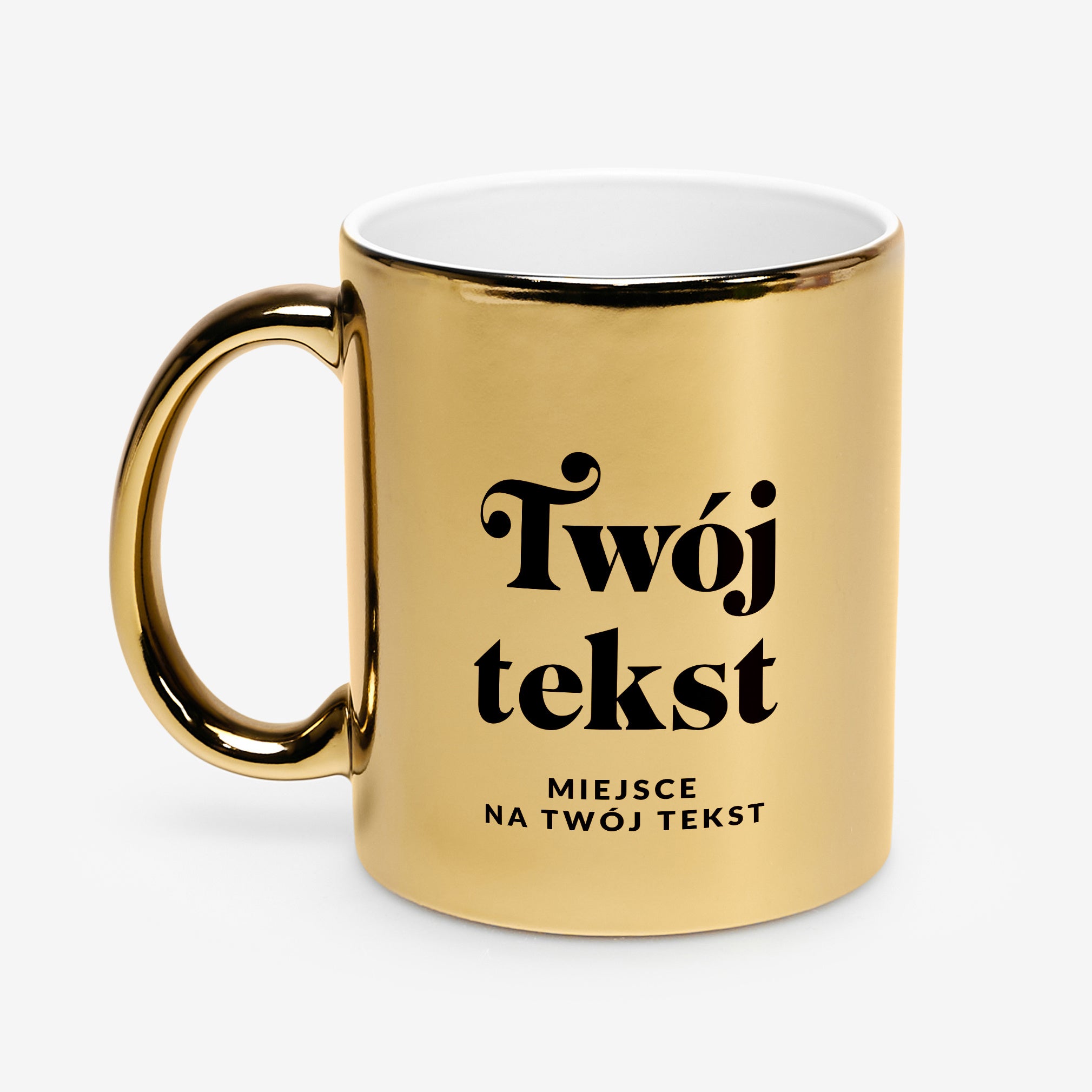 Złoty kubek z Twoim tekstem kubek personalizowany kubek z własnym nadrukiem