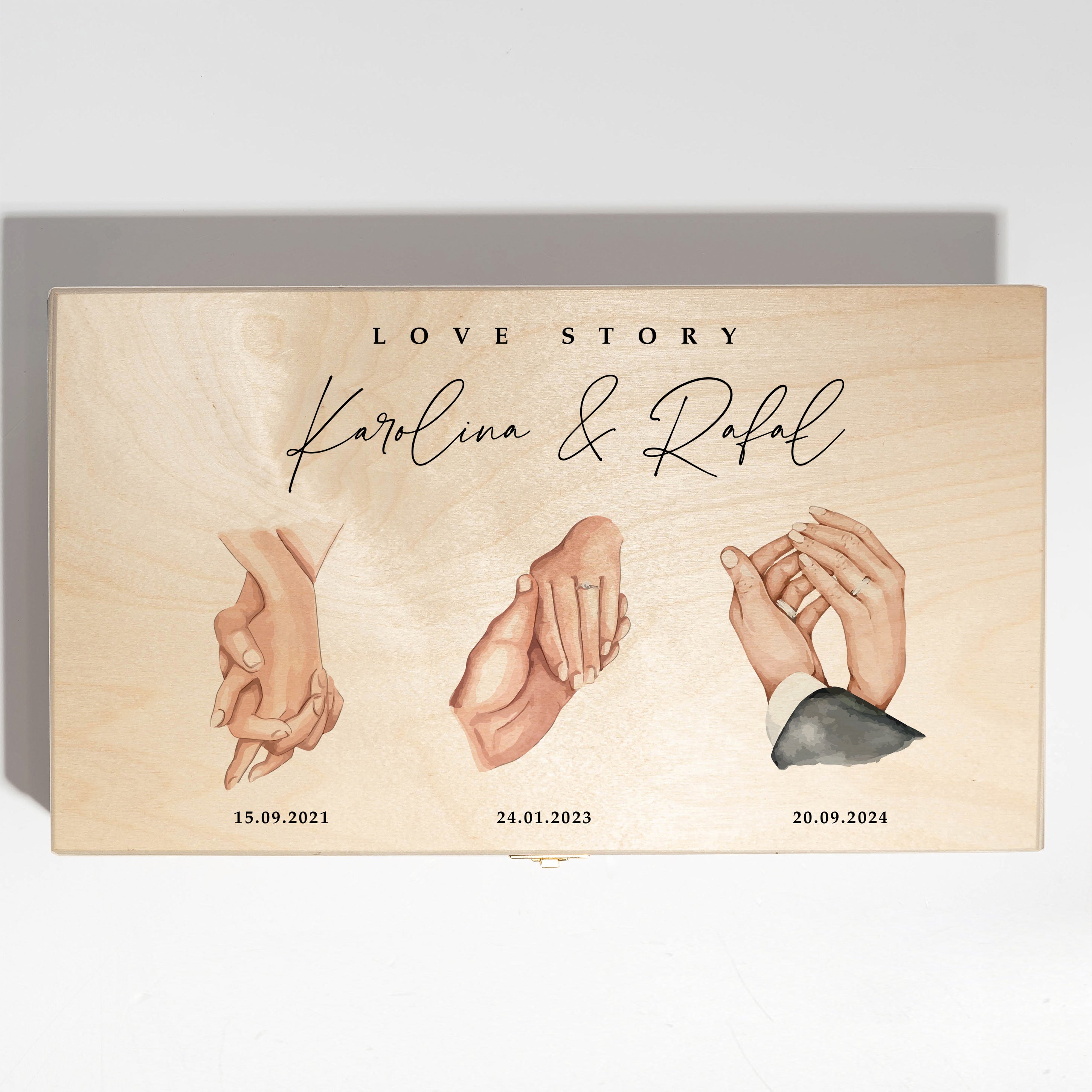 Skrzynka do wina dla Pary Młodej - pamiątka dla nowożeńców