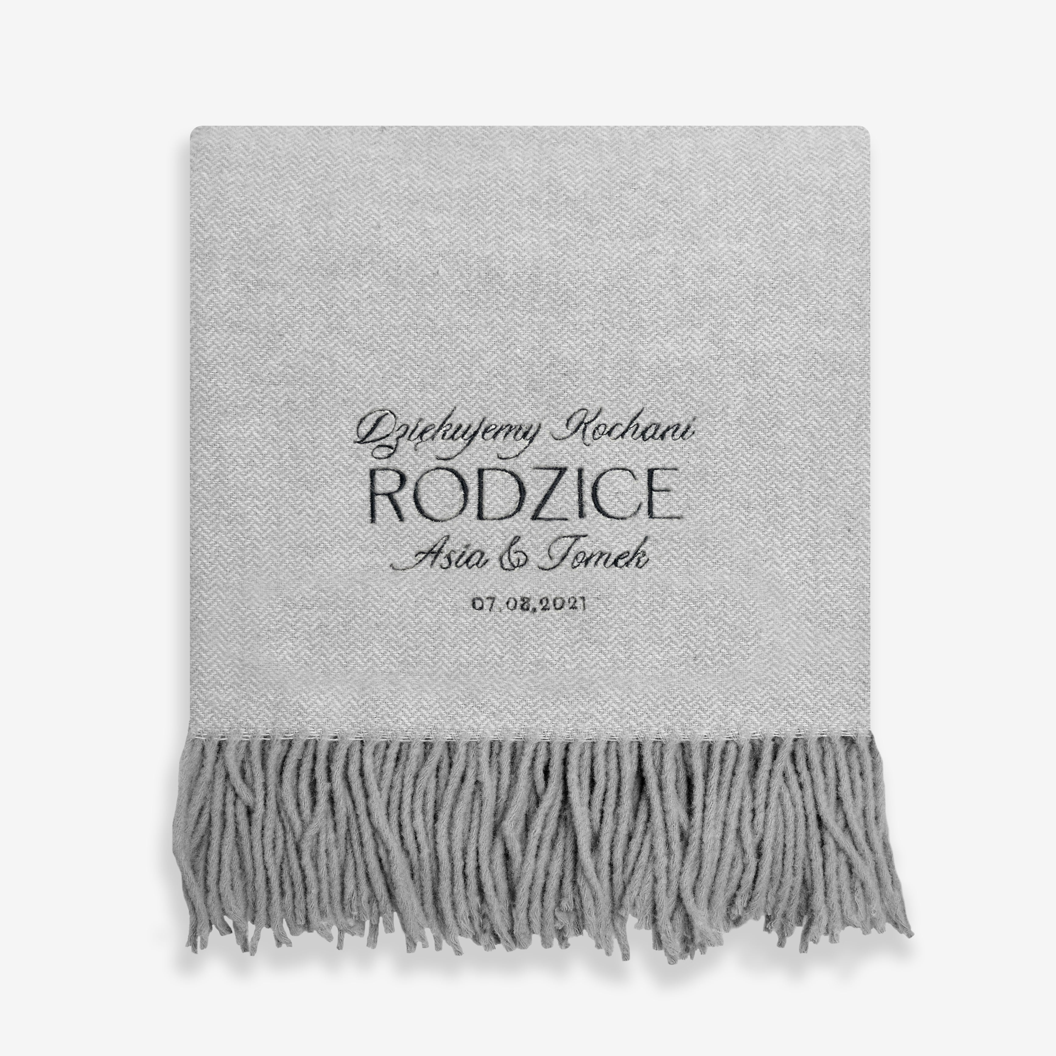 Personalizowany koc - prezent na podziękowanie dla rodziców