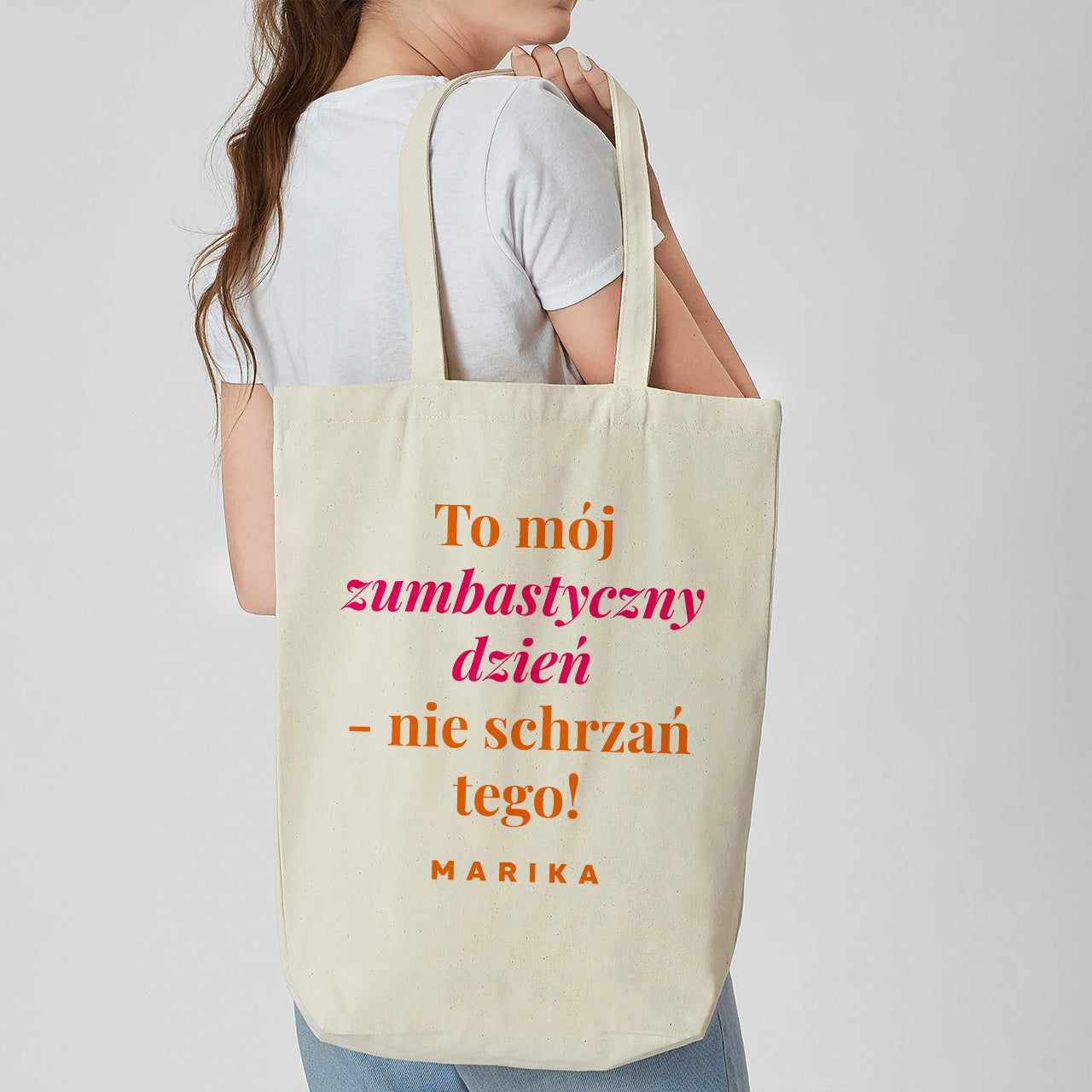 Bawełniana torba na zakupy – zumba prezent dla miłośniczki tańca torba z nadrukiem 