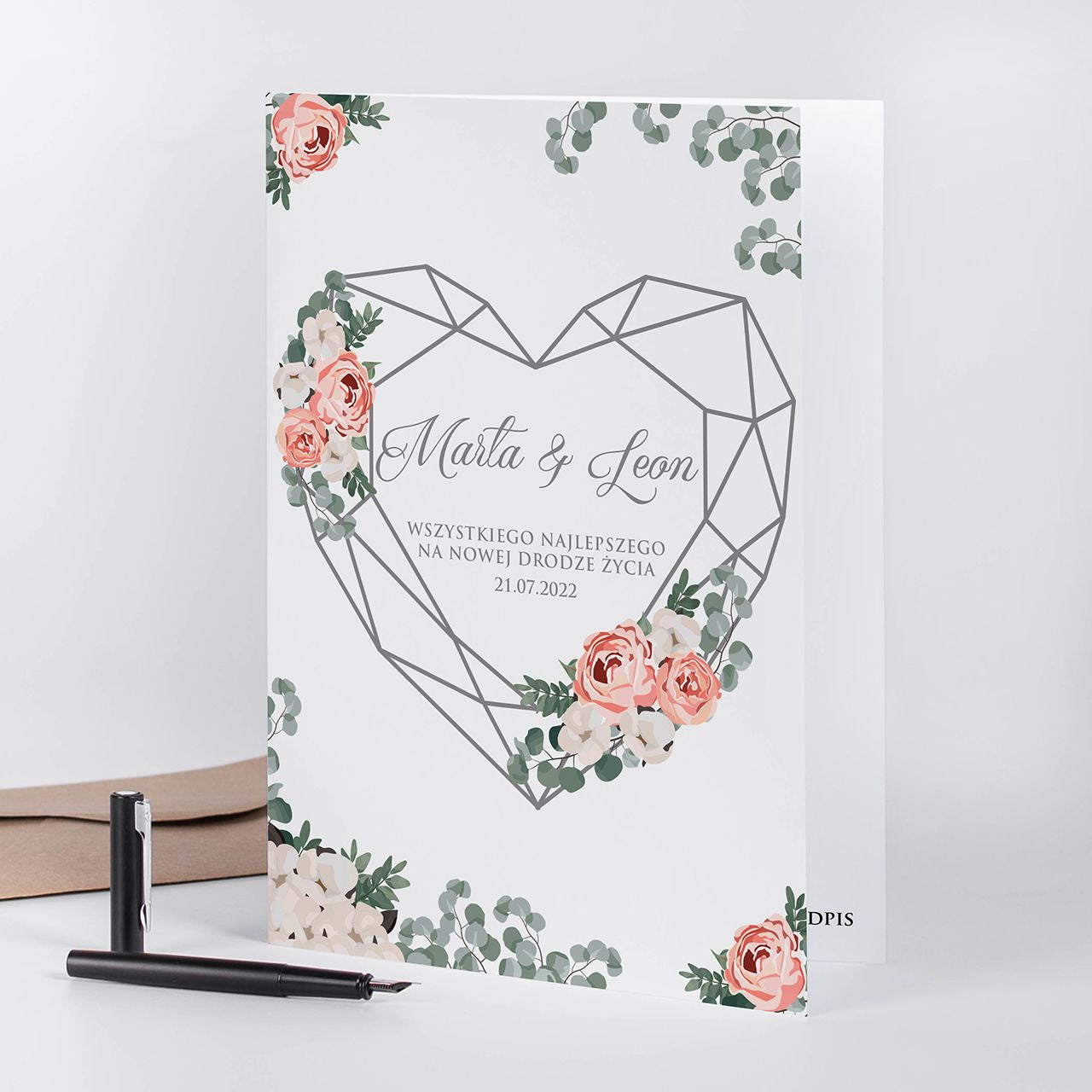 Elegancka kartka na ślub - A4 