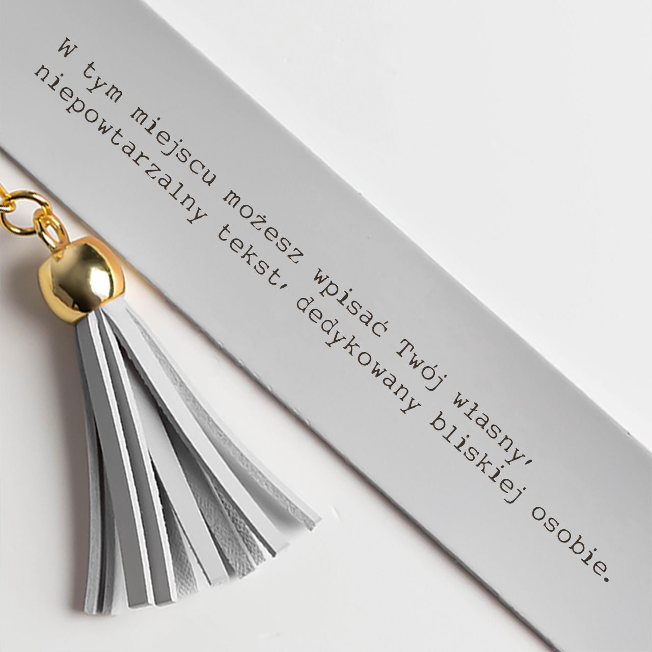 Zakładka do książki z cytatem - szara