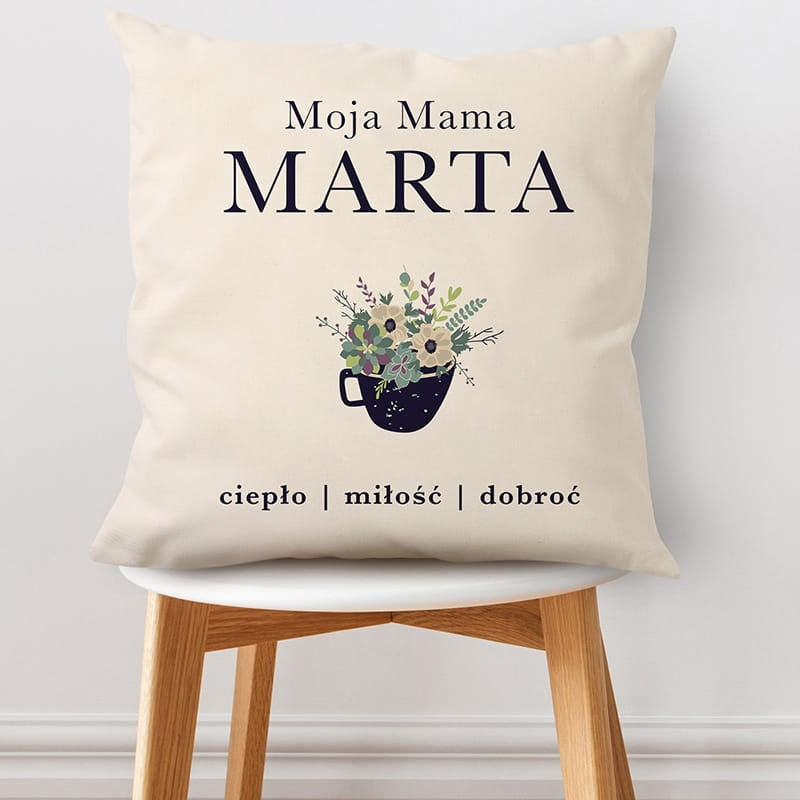Personalizowana poduszka na imieniny dla mamy