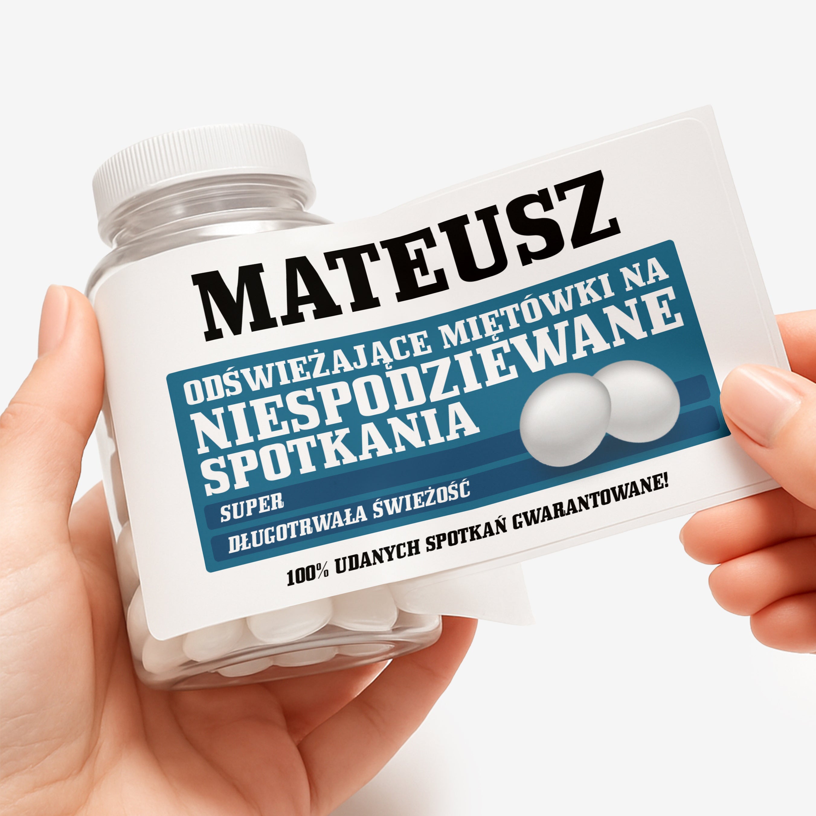 Zestaw prezentowy: miętówki + etykieta do naklejenia - śmieszny prezent dla singla