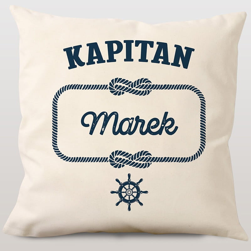 Personalizowana poduszka dla żeglarza - kapitan