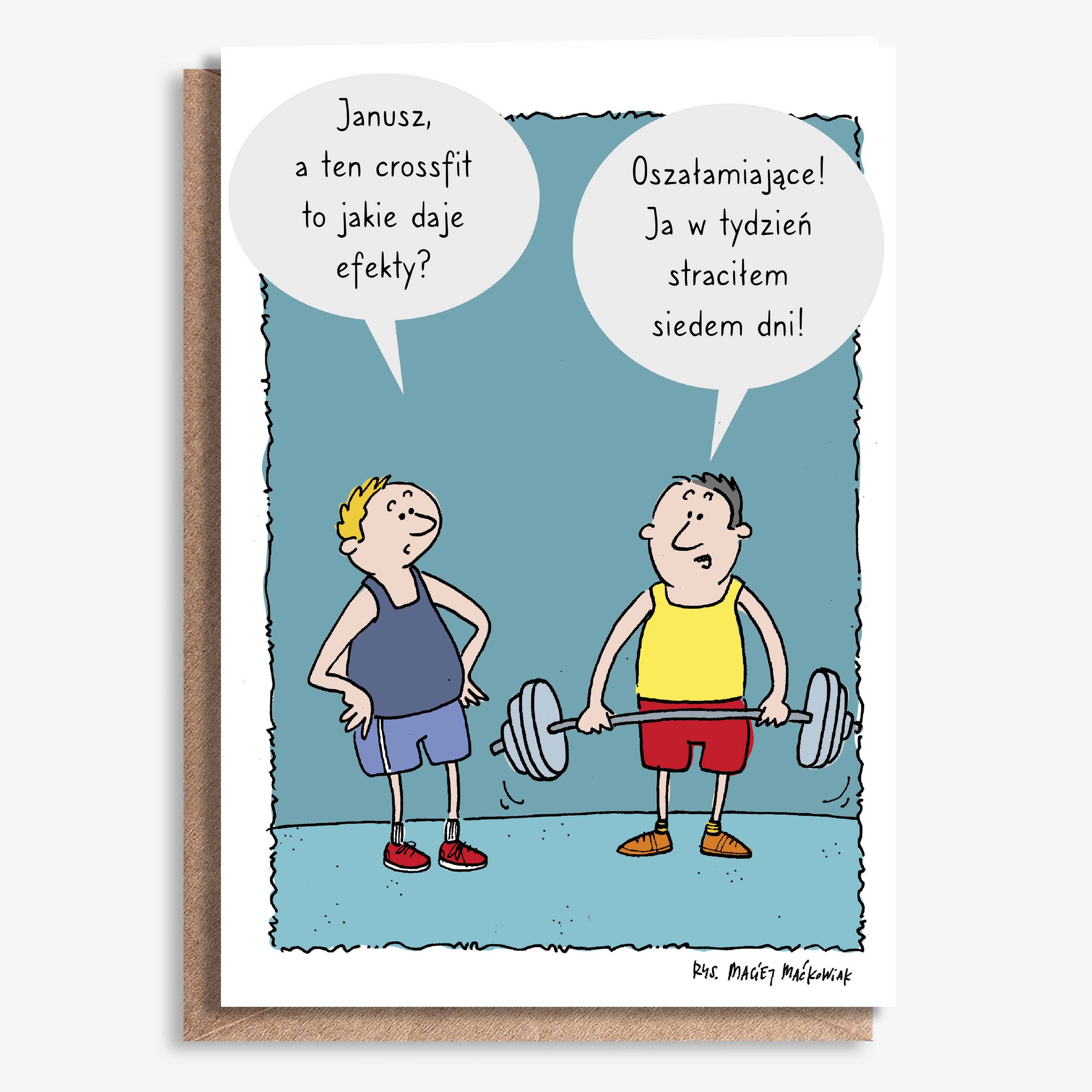 Śmieszna kartka dla crossfitowca A4