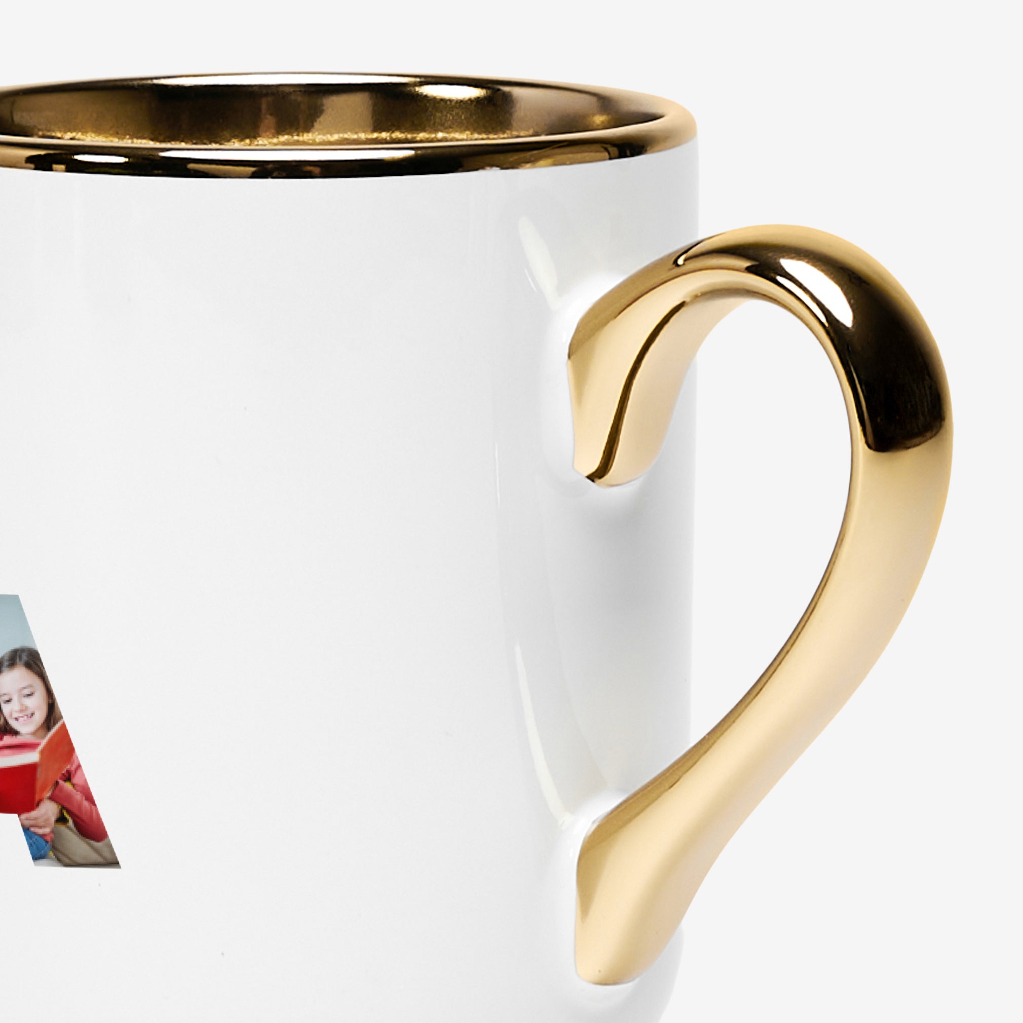 Kubek personalizowany biało-złoty - prezent dla babci