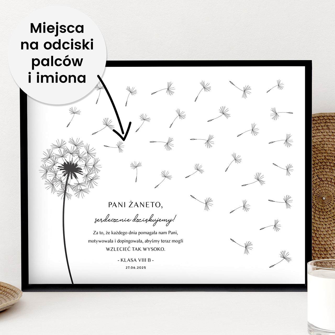 Personalizowany plakat na zakończenie 8 klasy prezent na zakończenie roku prezent dla nauczyciela