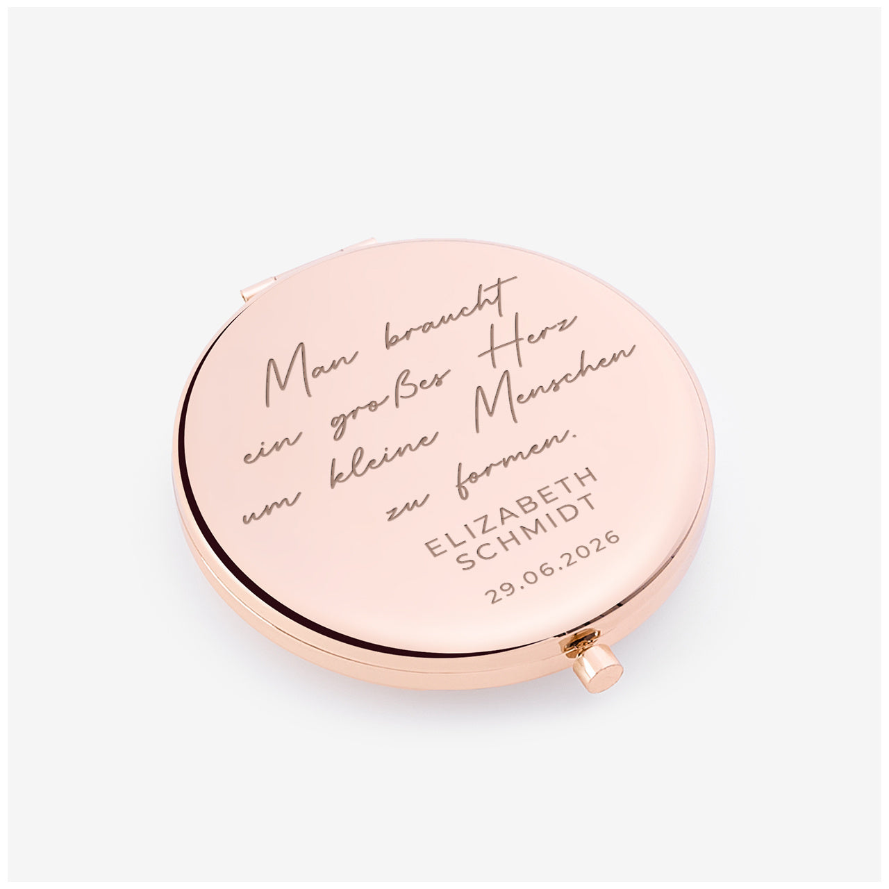 Taschen- Spiegel - Geschenk für Erzieherin - Roségold