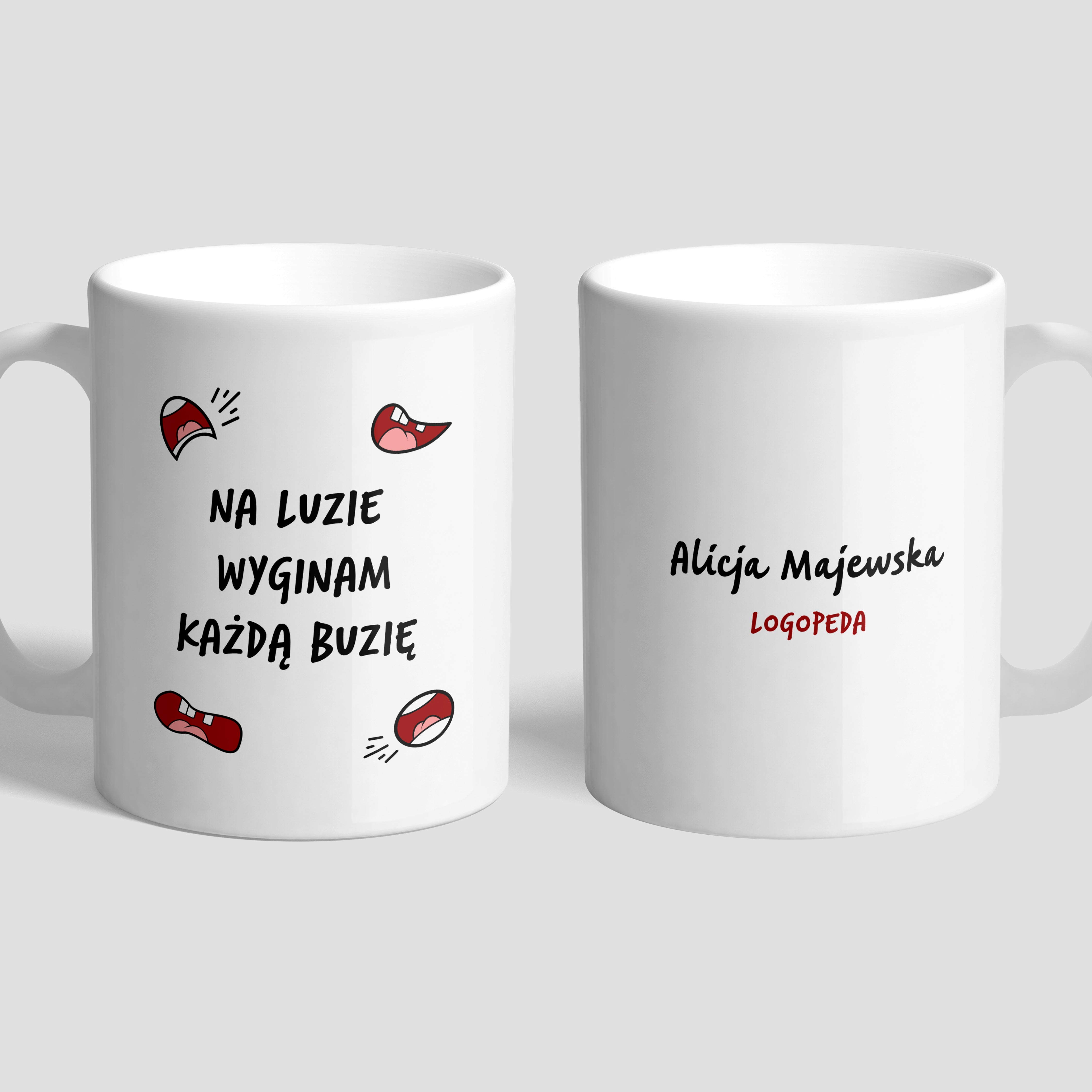 Personalizowany kubek dla logopedy prezent dla logopedy śmieszny kubek podziękowanie dla logopedy 