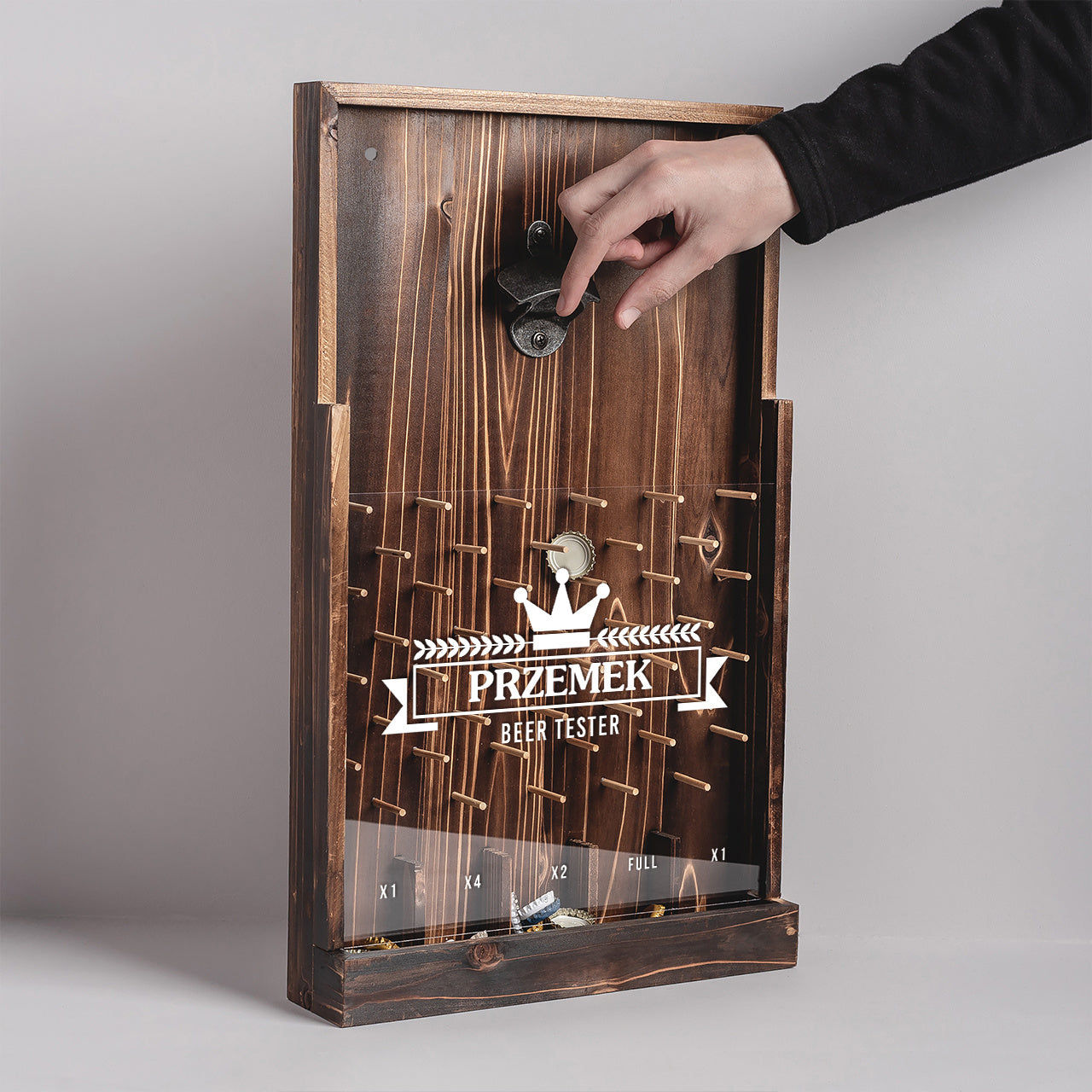 Otwieracz grawerowany do piwa z pojemnikiem - beer tester