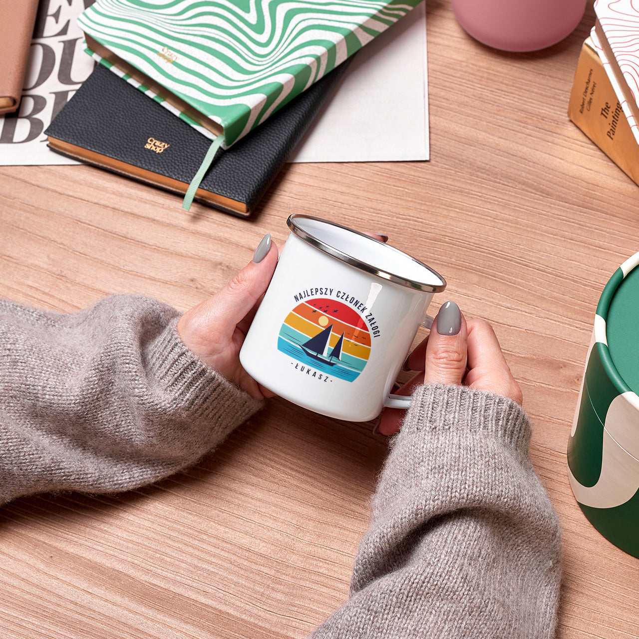 Kubek personalizowany z żaglówką