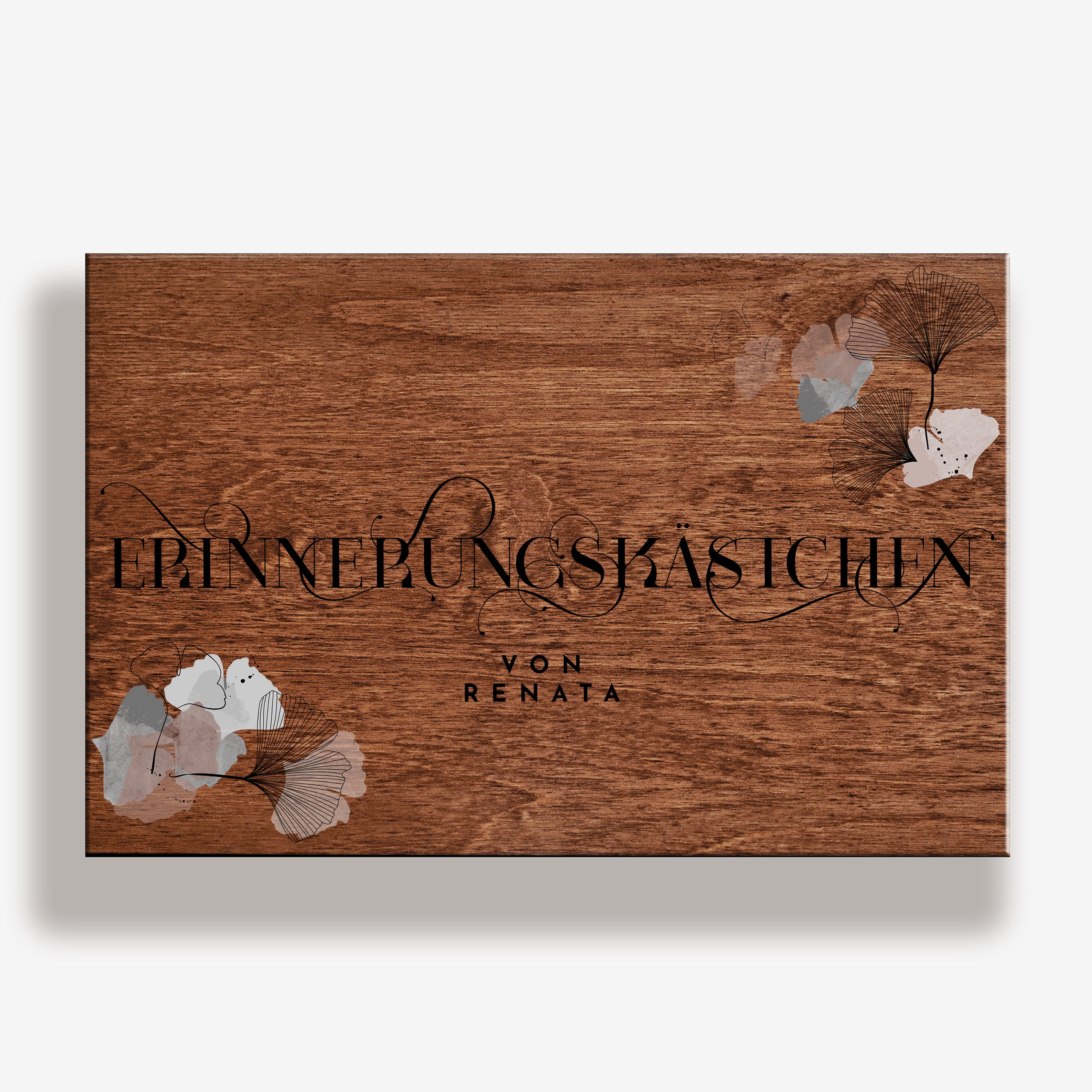 Holz-Erinnerungskiste mit Widmung 