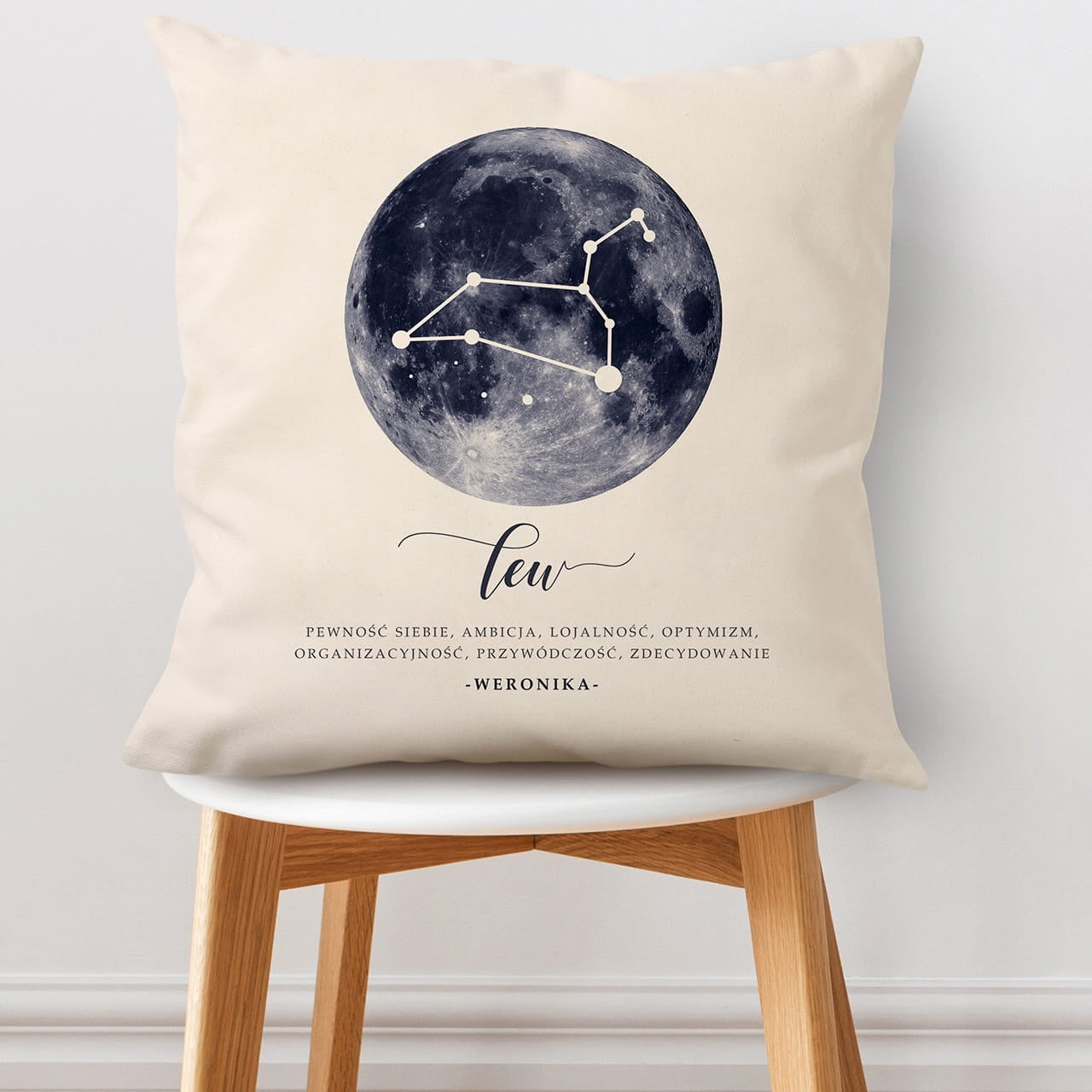 Poduszka ze znakiem zodiaku - lew prezent dla lwa personalizowana poduszka poduszka z nadrukiem Lew
