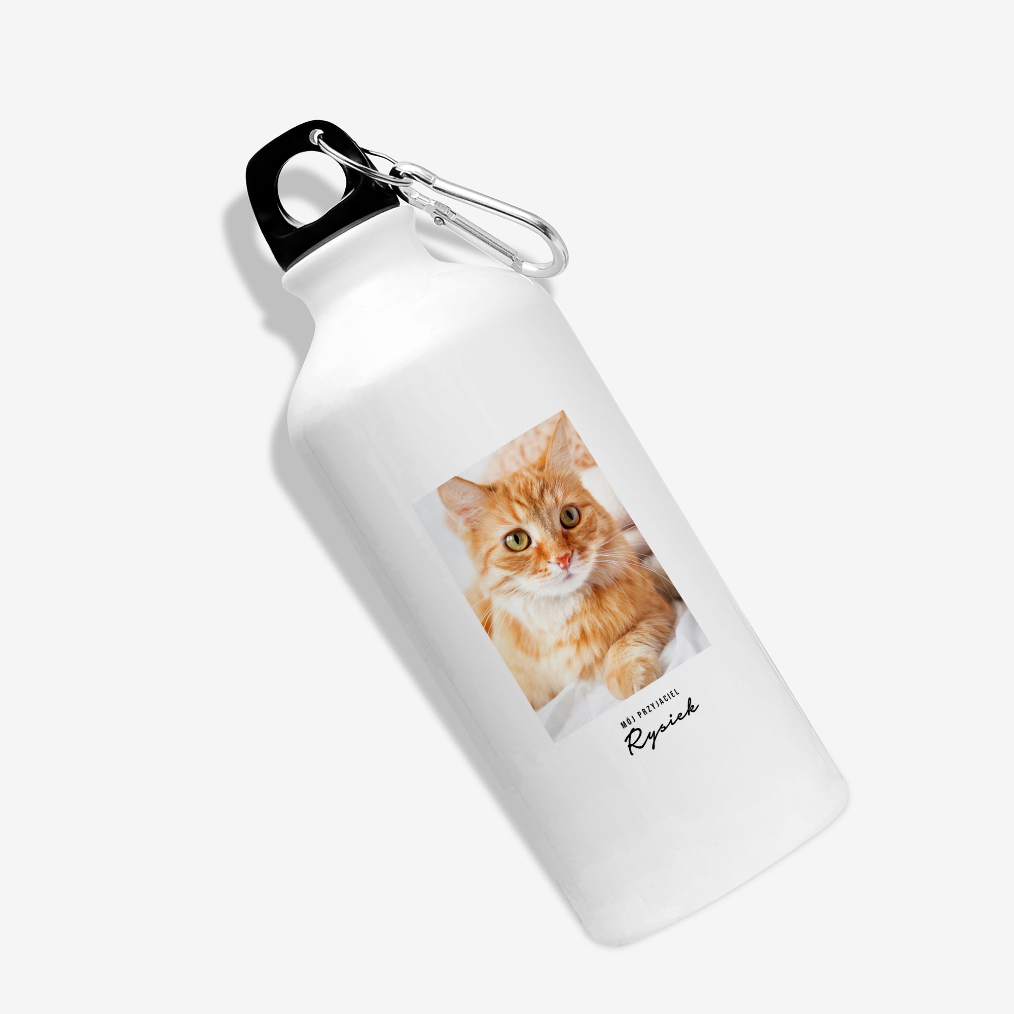 Personalizowany bidon dla właściciela kota ze zdjęciem prezent dla kociarza prezent dla miłośnika kotów