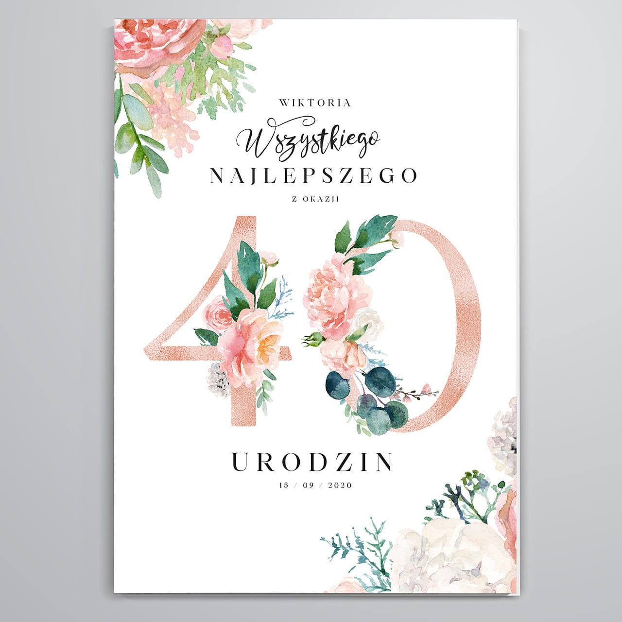 Kartka z okazji 40 urodzin dla niej