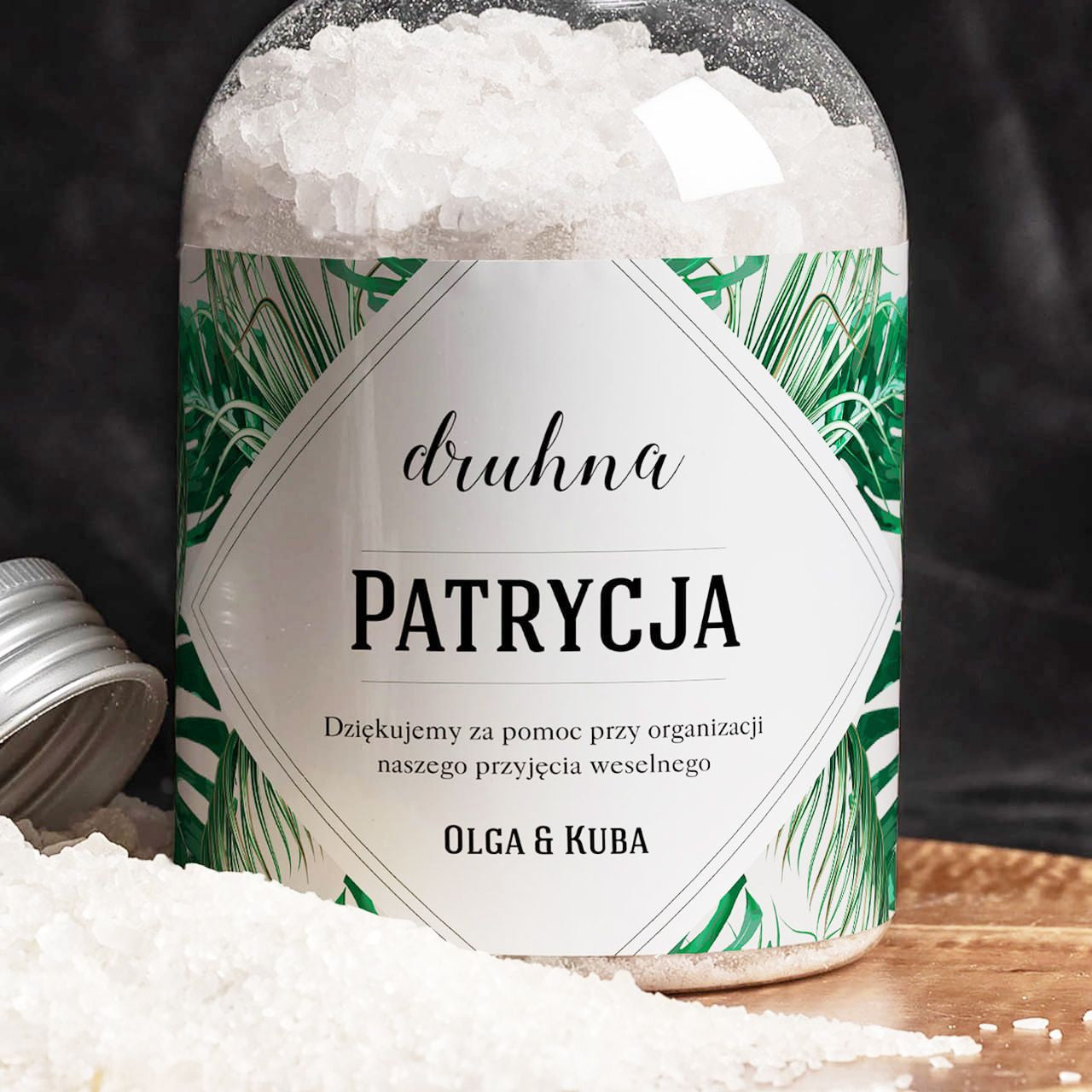Sól do kąpieli personalizowana - podziękowanie dla druhny prezent dla druhny sól kąpielowa podziękowania dla druhny
