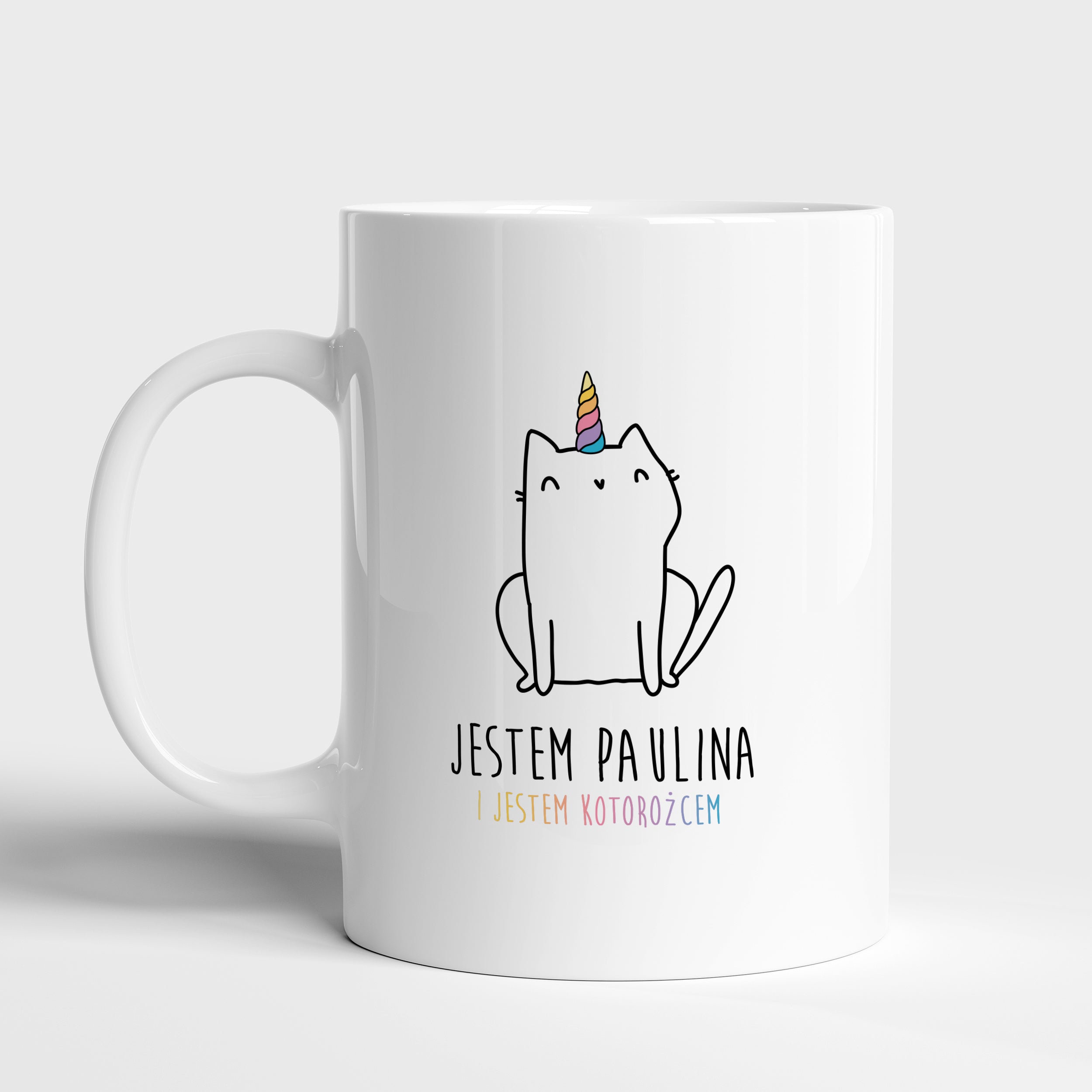 Kubek Kotorożec - prezent dla kociary kubek dla kociary prezent dla miłośniczki kotów prezent dla fanki kotów