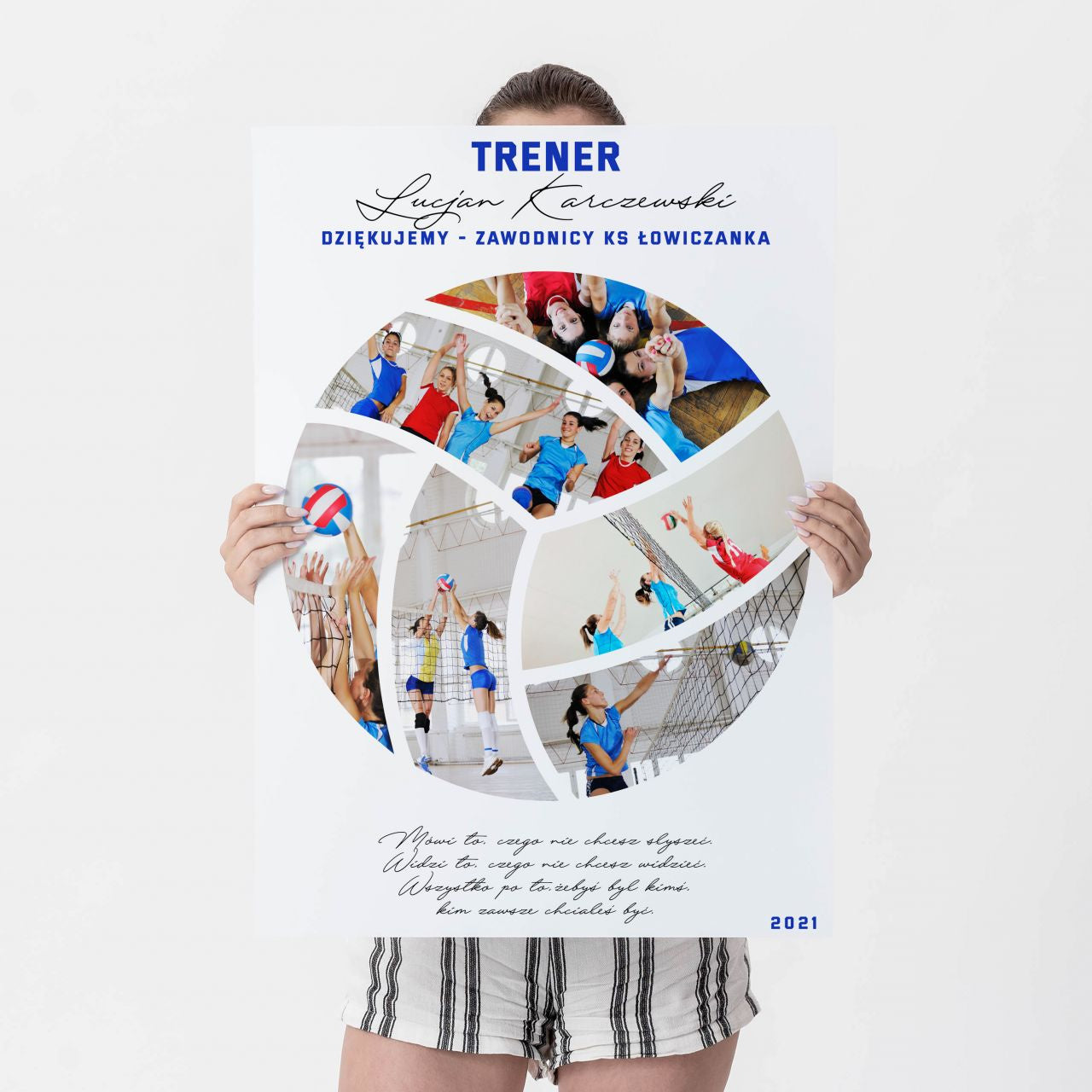 Personalizowany plakat - prezent dla trenera siatkówki