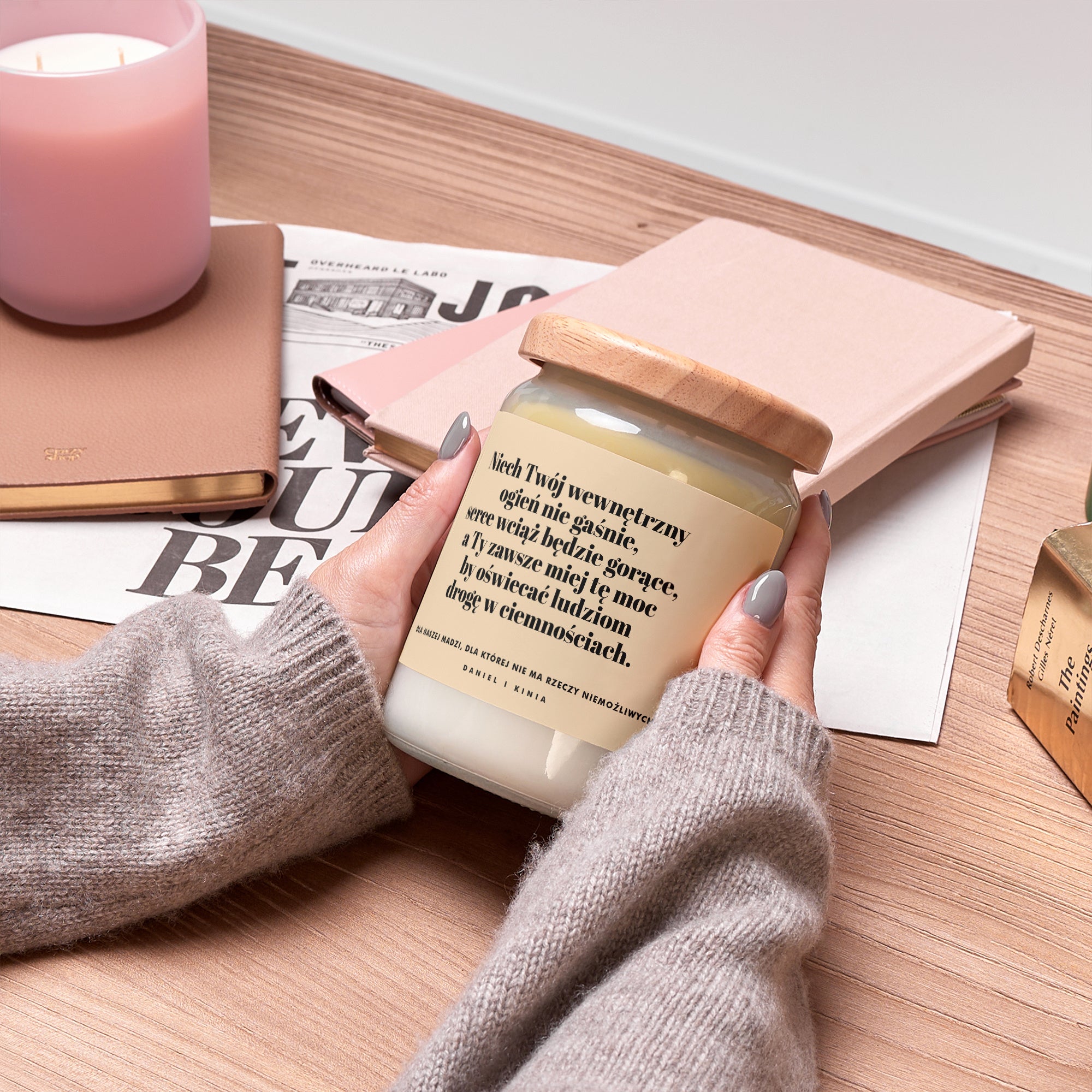 Świeca personalizowana - prezent dla kobiety