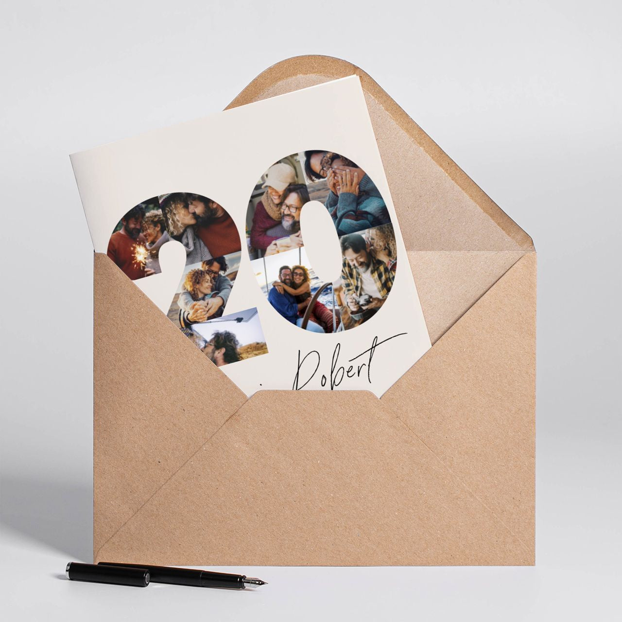 Kartka ze zdjęciami na 20 rocznicę ślubu A4 - kolaż zdjęć