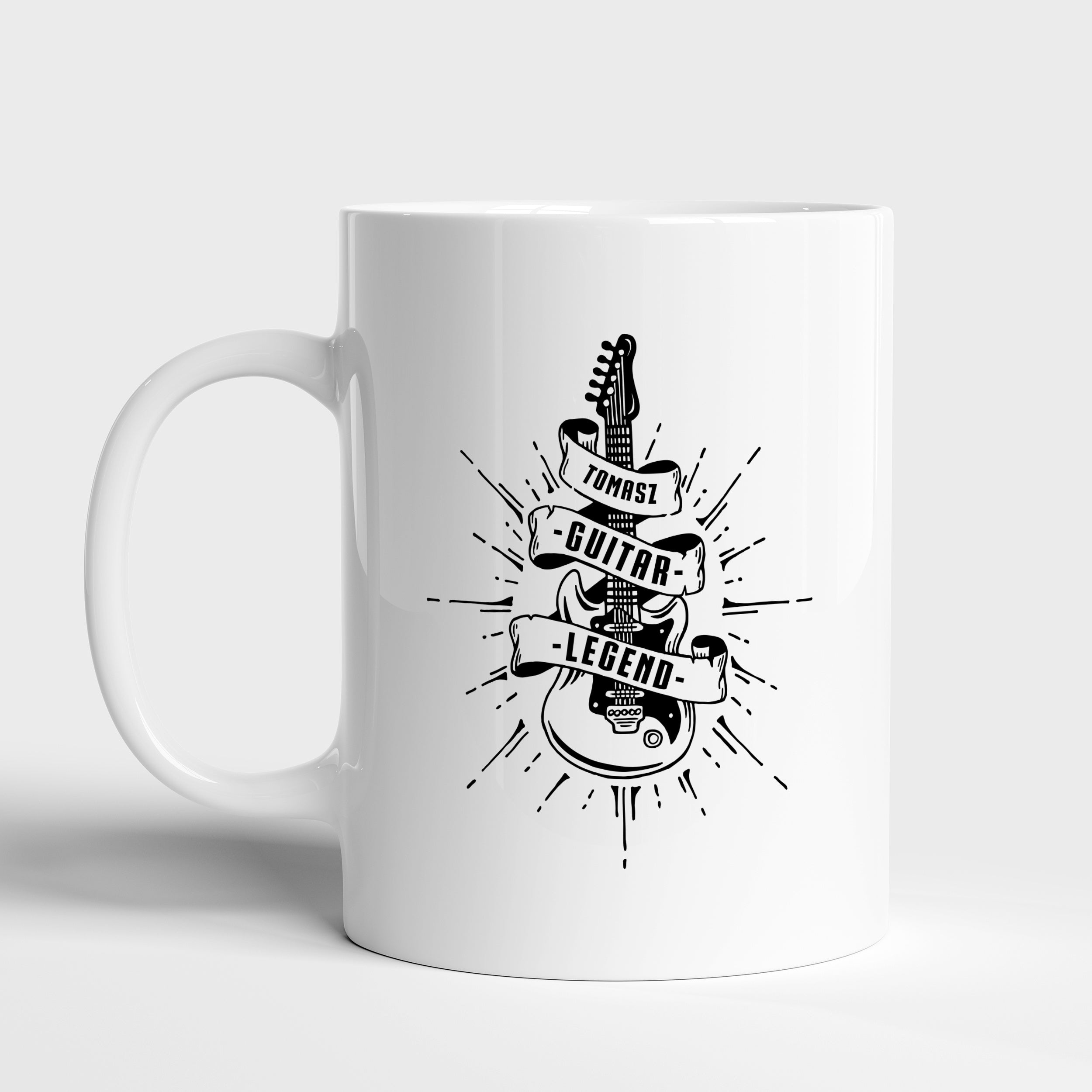 Kubek z gitarą - Gituar Legend prezent dla gitarzysty personalizowany kubek prezent dla muzyka