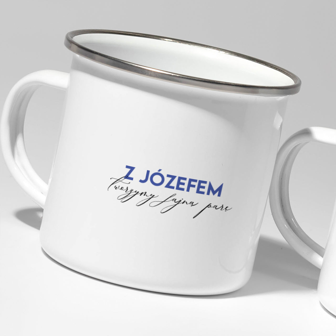 Zestaw kubków emaliowanych dla pary - idealna para