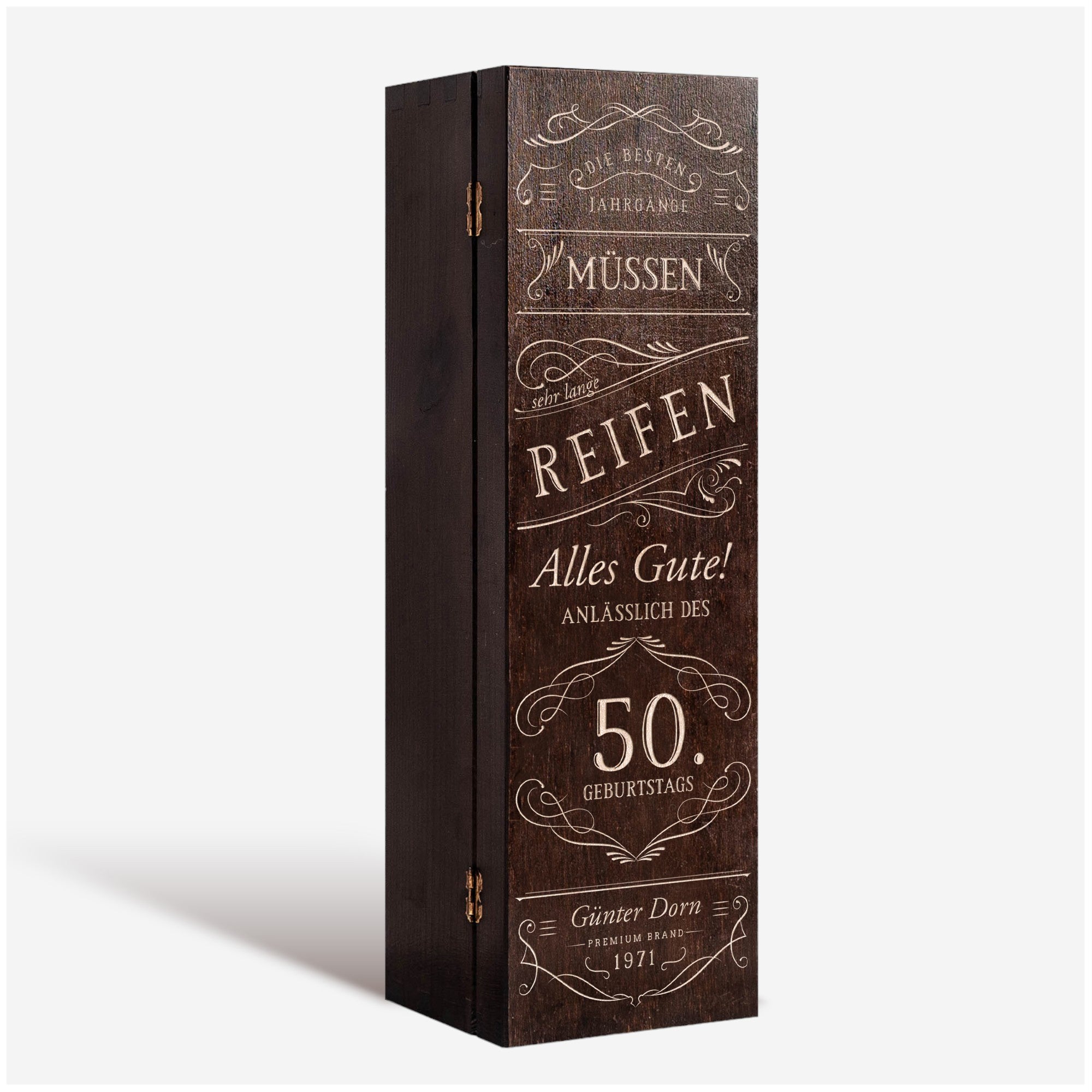 Personalisierte Whisky-Box - GESCHENK ZUM 50. GEBURTSTAG FÜR DEN BRUDER