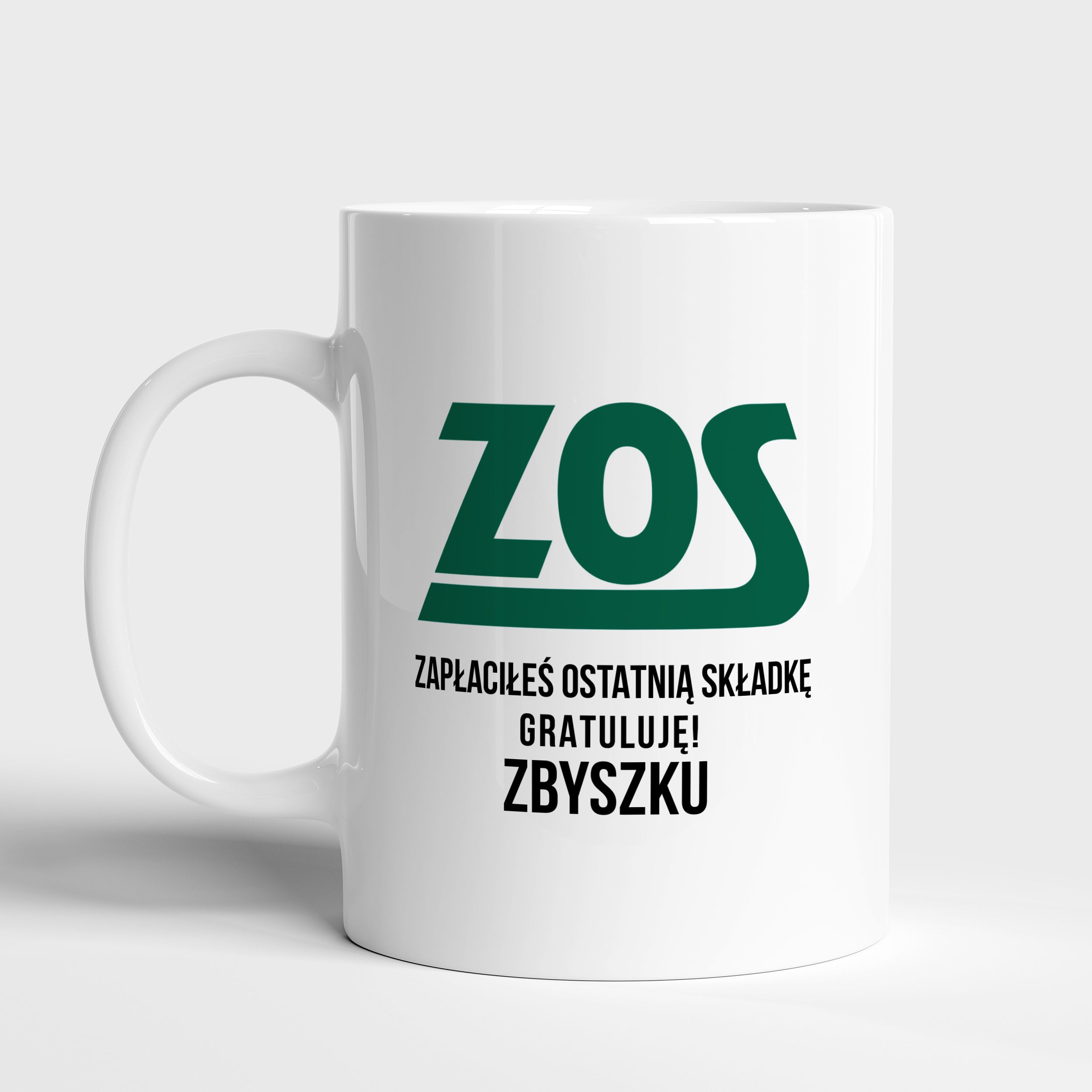 Personalizowany kubek ZOS - prezent dla kolegi odchodzącego na emeryturę