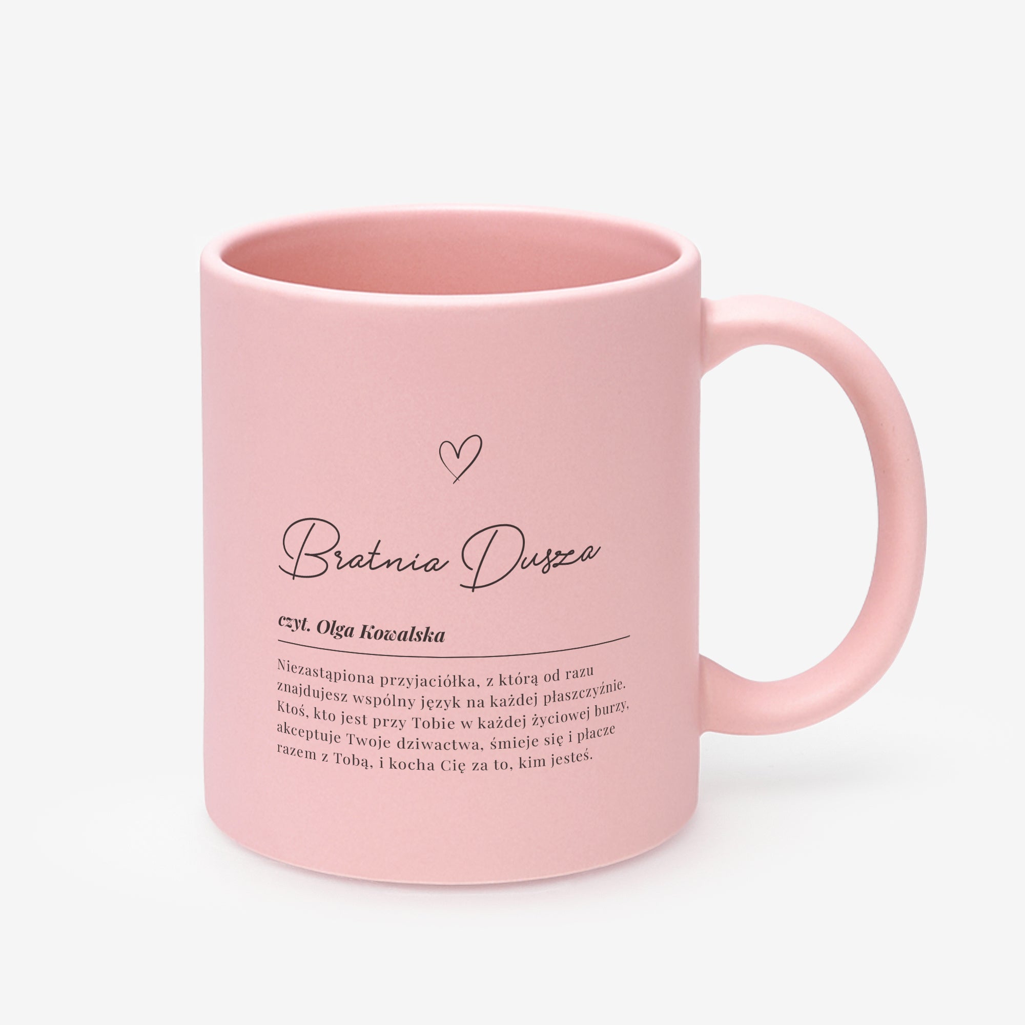 Kubek różowy personalizowany - prezent dla niej kubek dla przyjaciółki prezent dla siostry