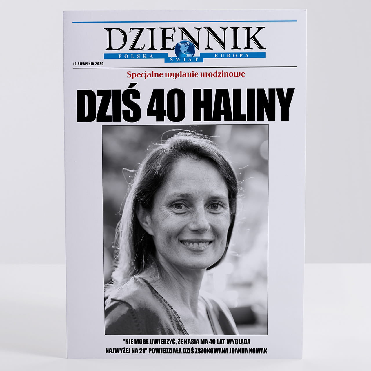Kartka urodzinowa ze zdjęciem upominek na urodziny kartka na 40 urodziny