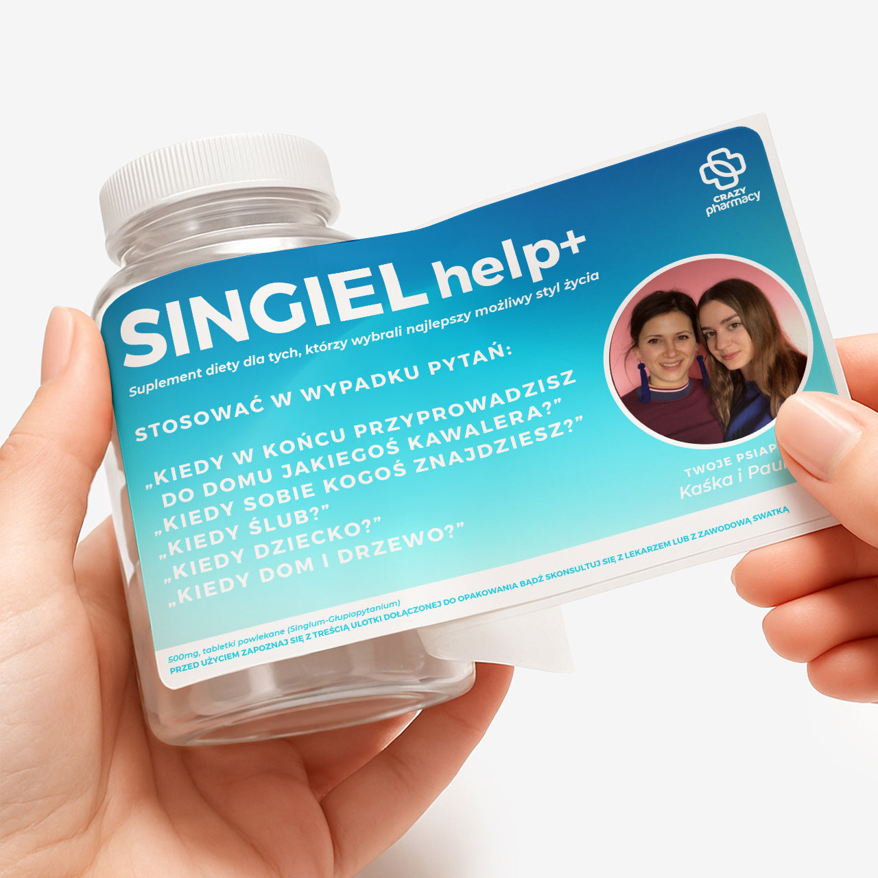 Zestaw prezentowy: miętówki + etykieta do naklejenia - Singiel Help prezent dla singla singielki