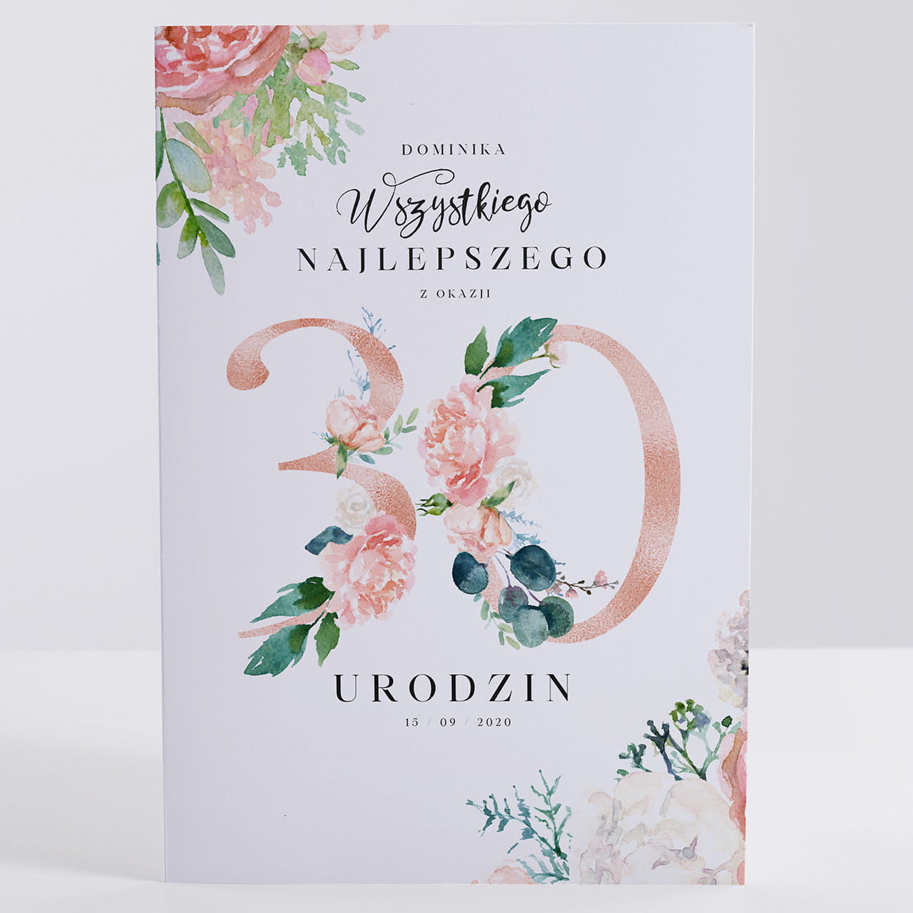 Personalizowana kartka na 30 urodziny dla niej - Kwiaty