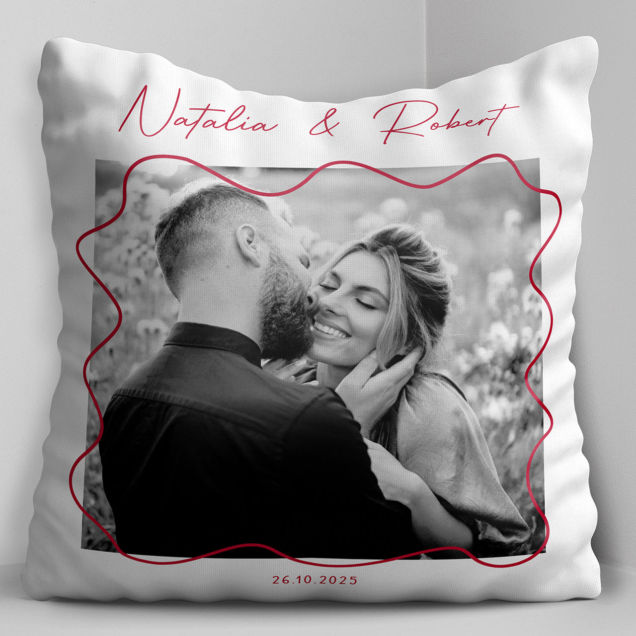 Duża poduszka ze zdjęciem na rocznicę związku prezent na rocznicę związku poduszka personalizowana