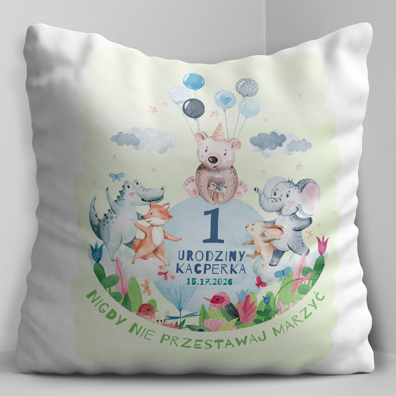  Personalizowana poduszka dla chłopca - prezent na roczek dla dziecka prezent dla chłopca 
