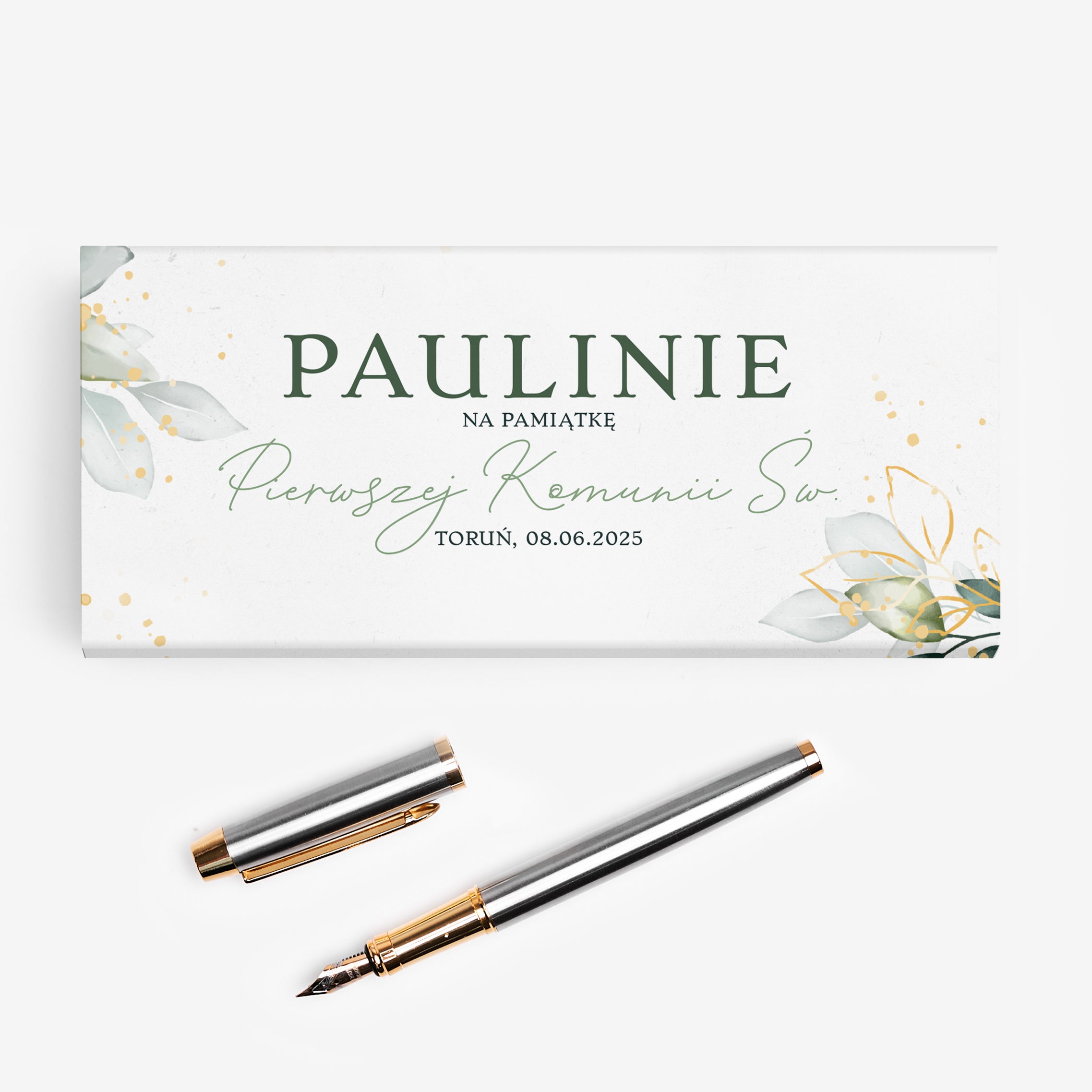 Pióro w personalizowanym opakowaniu - pamiątka komunii pióro wieczne prezent na Pierwszą Komunię Świętą