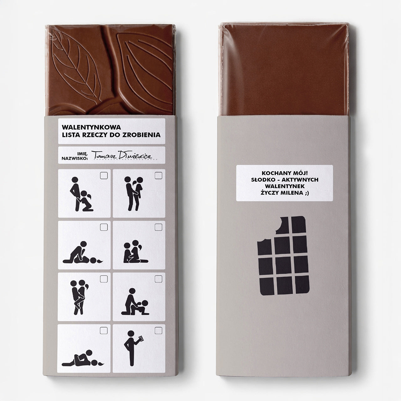 Personalizowana czekolada walentynkowa dla niego czekolada na Walentynki prezent dla chłopaka na Walentynki
