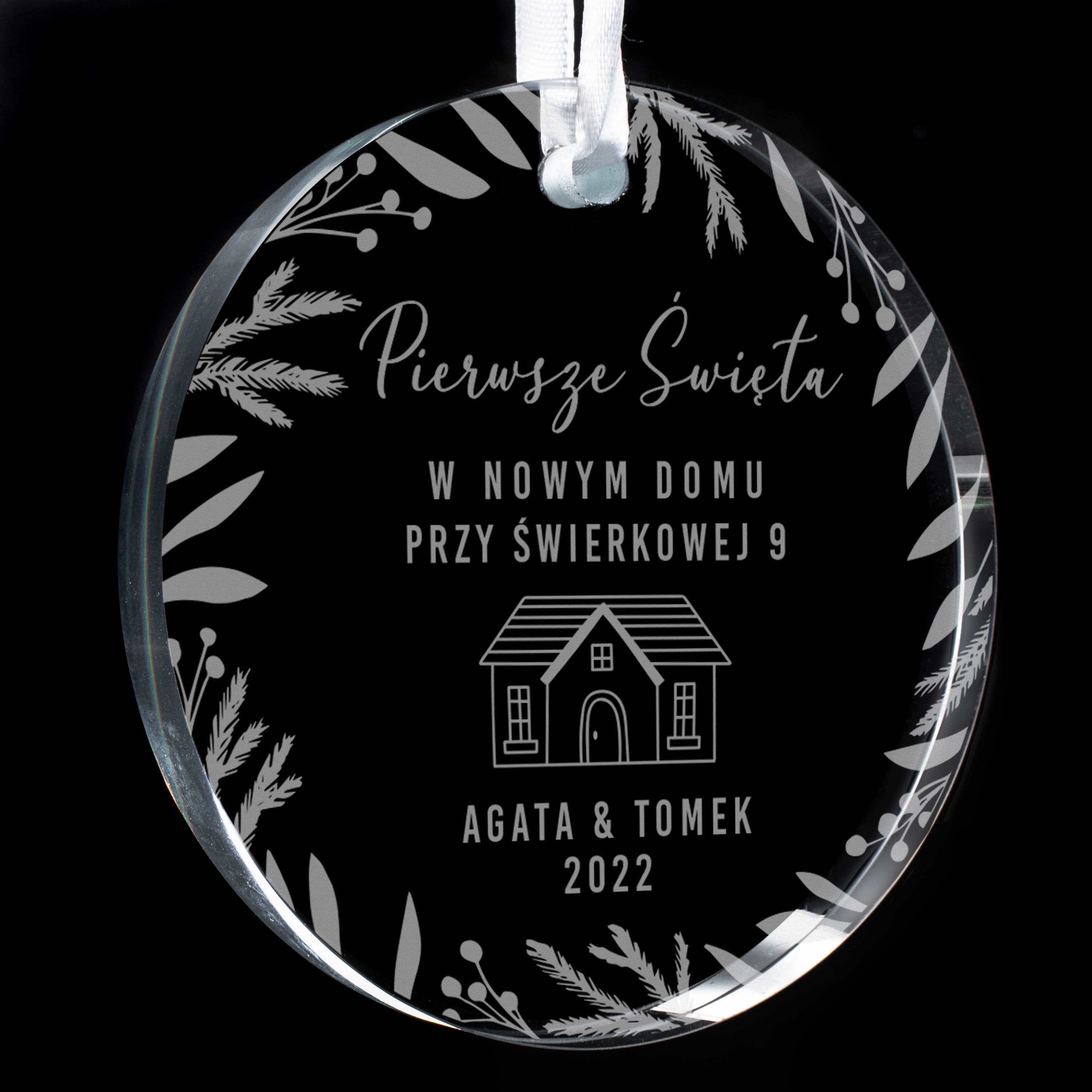 Grawerowana zawieszka na choinkę - Pierwsze święta w nowym domu