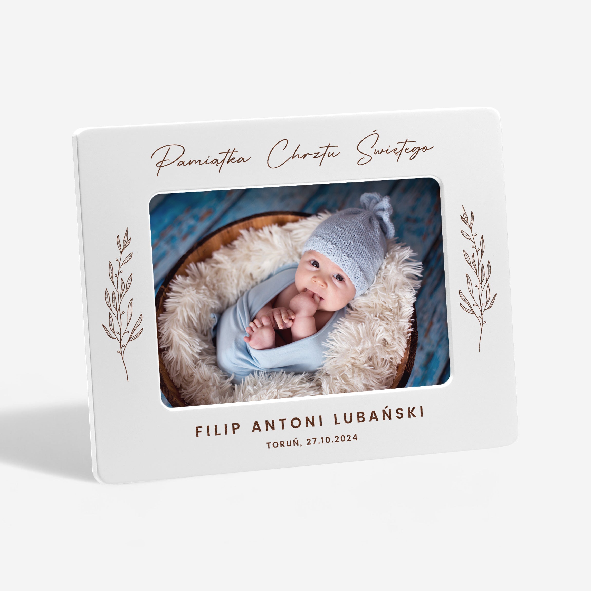 Grawerowana ramka na chrzest dla dziecka